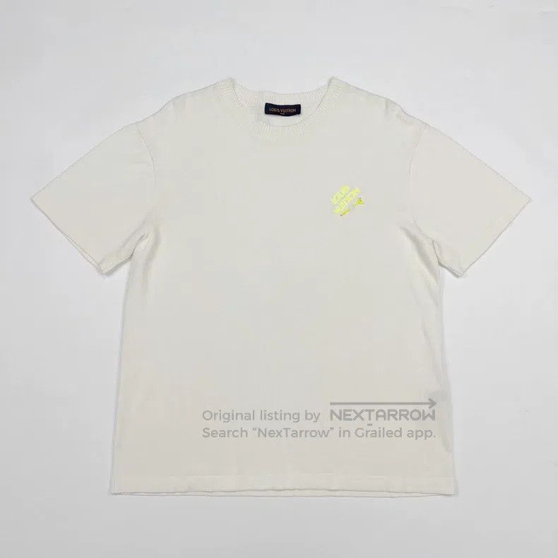 Louis Vuitton Louis Vuitton White fluorescent green pin logo knitted sho Size US L / EU 52-54 / 3 - 1 Thumbnail