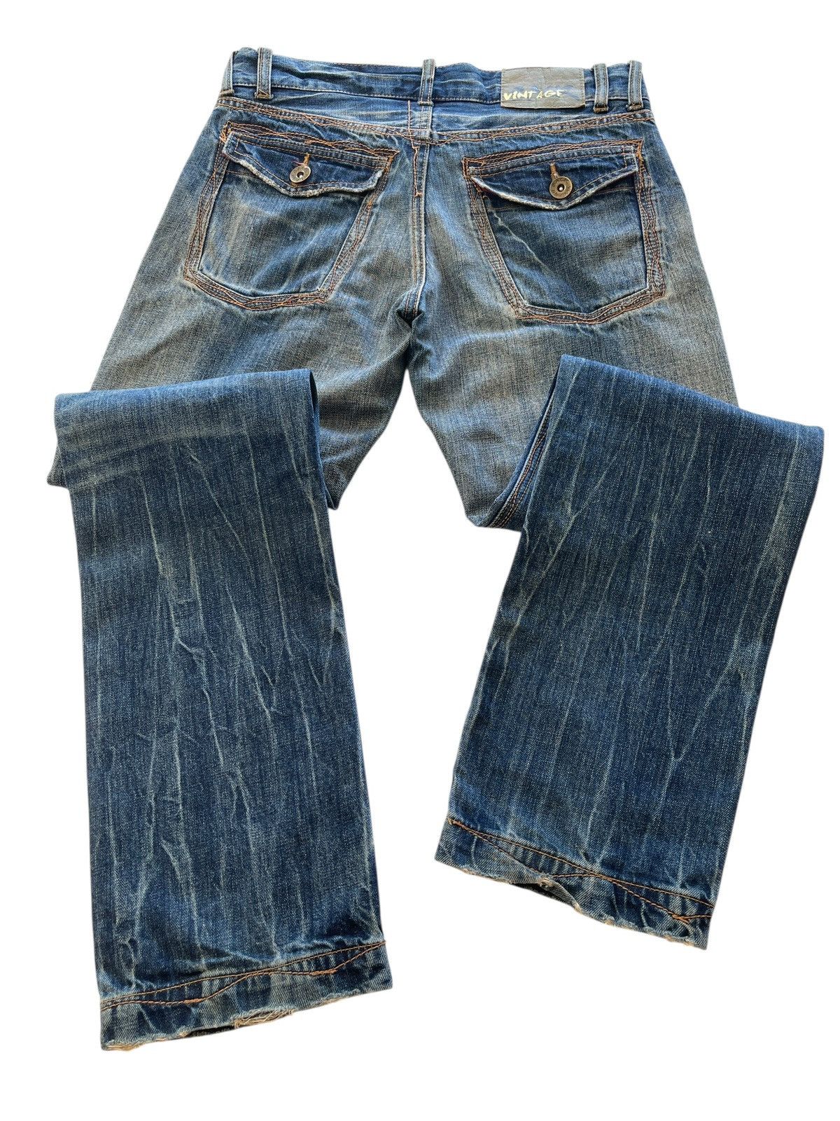 Vintage Japanese Back Vintage Clawmark Distressed Denim Size US 31 - 9 Thumbnail