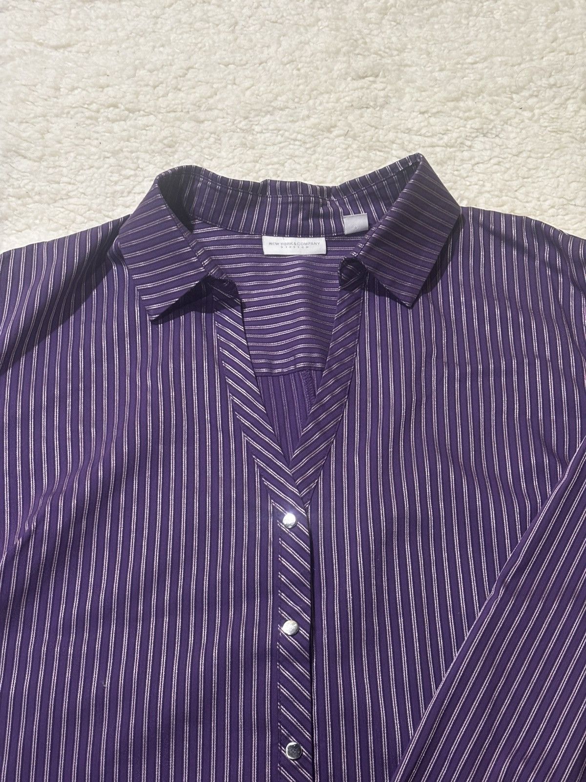 Other Women’s purple striped shirt0413 Size XL / US 12-14 / IT 48-50 - 8 Thumbnail