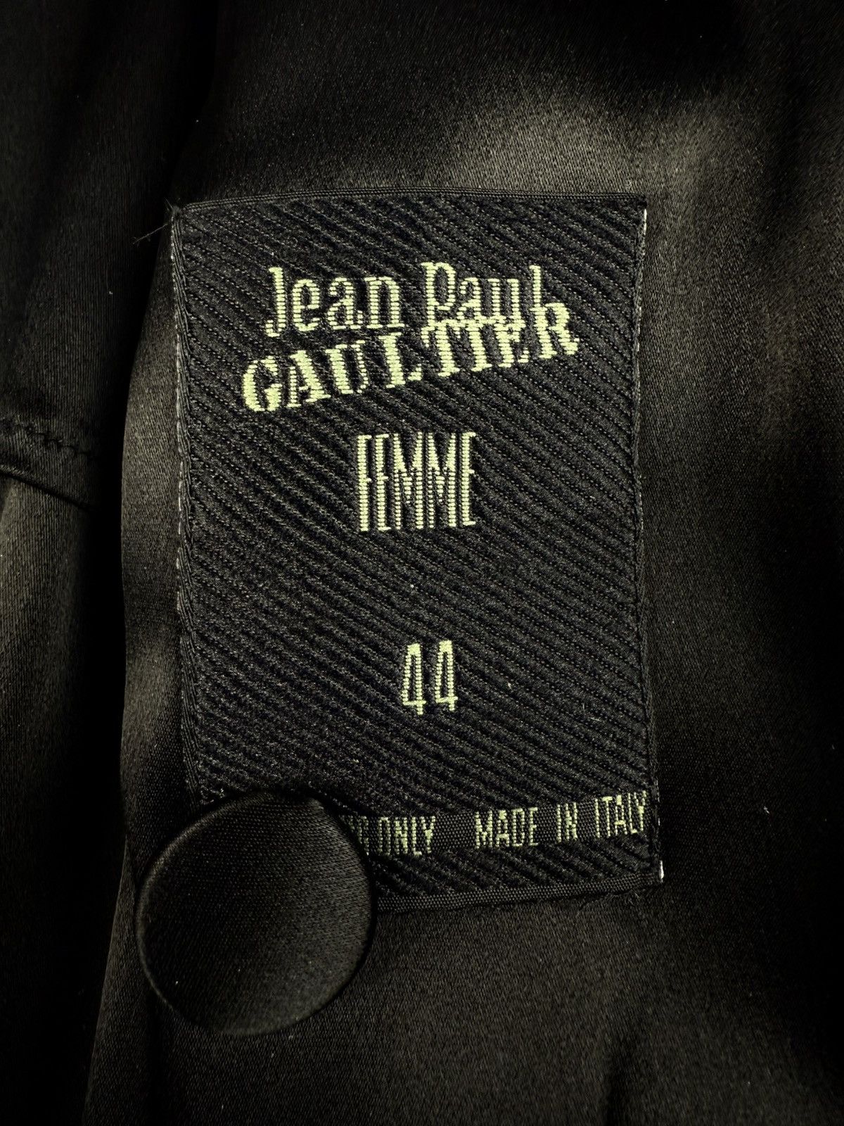 Jean Paul Gaultier Jean Paul Gaultier Black Satin Lapel Blazer IT 44 Size M / US 6-8 / IT 42-44 - 5 Thumbnail