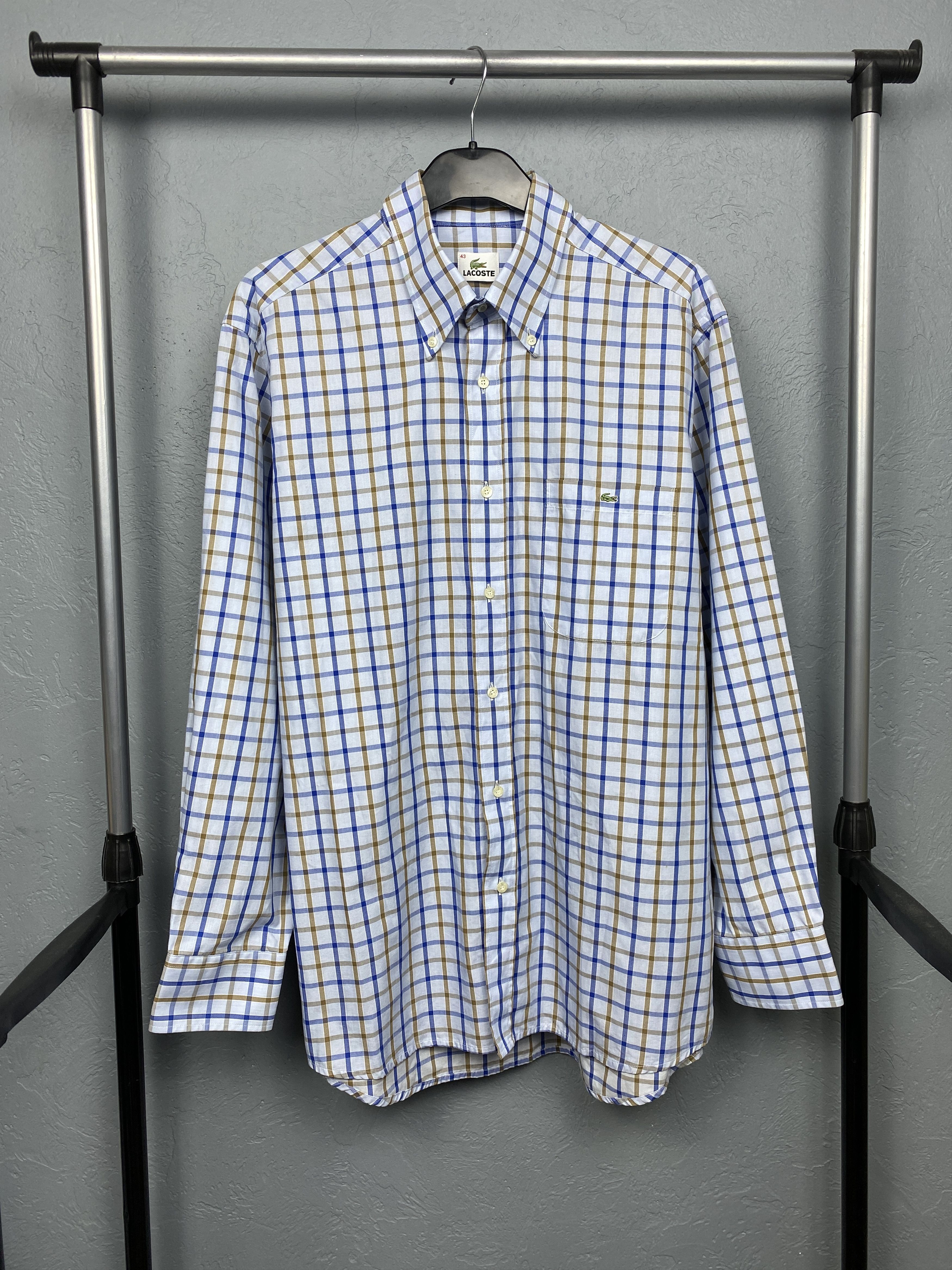 Lacoste Lacoste Vintage Mens Long Sleeve Check Shirt Size US L / EU 52-54 / 3 - 1 Thumbnail