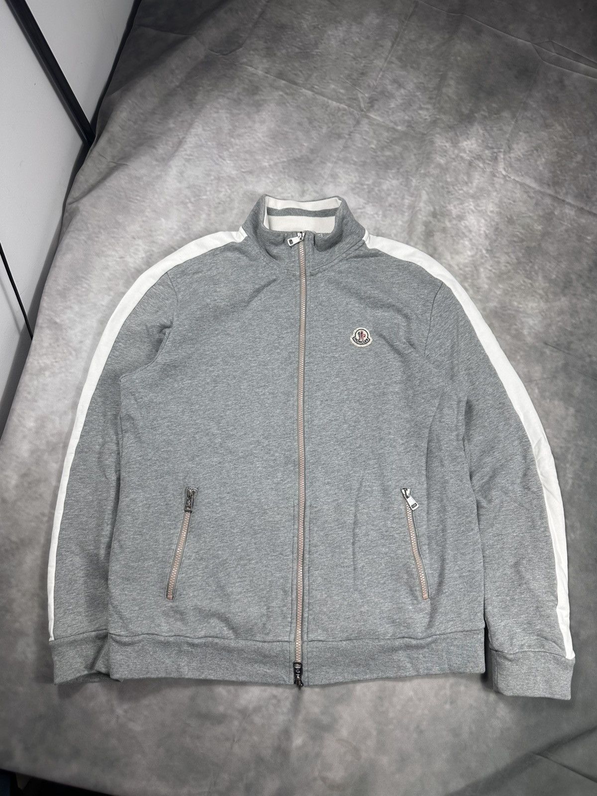 Moncler Mens Moncler Zip Up Grey Hoodie Size US L / EU 52-54 / 3 - 1 Thumbnail