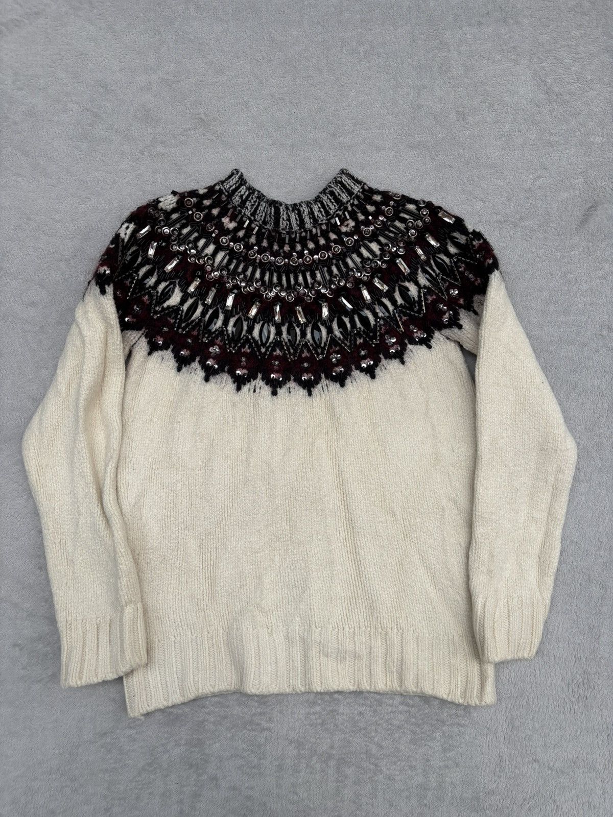 Gucci Pre Fall 2015 Heavy Embellished Yoke Design Knit Sweater Size S / US 4 / IT 40 - 7 Thumbnail