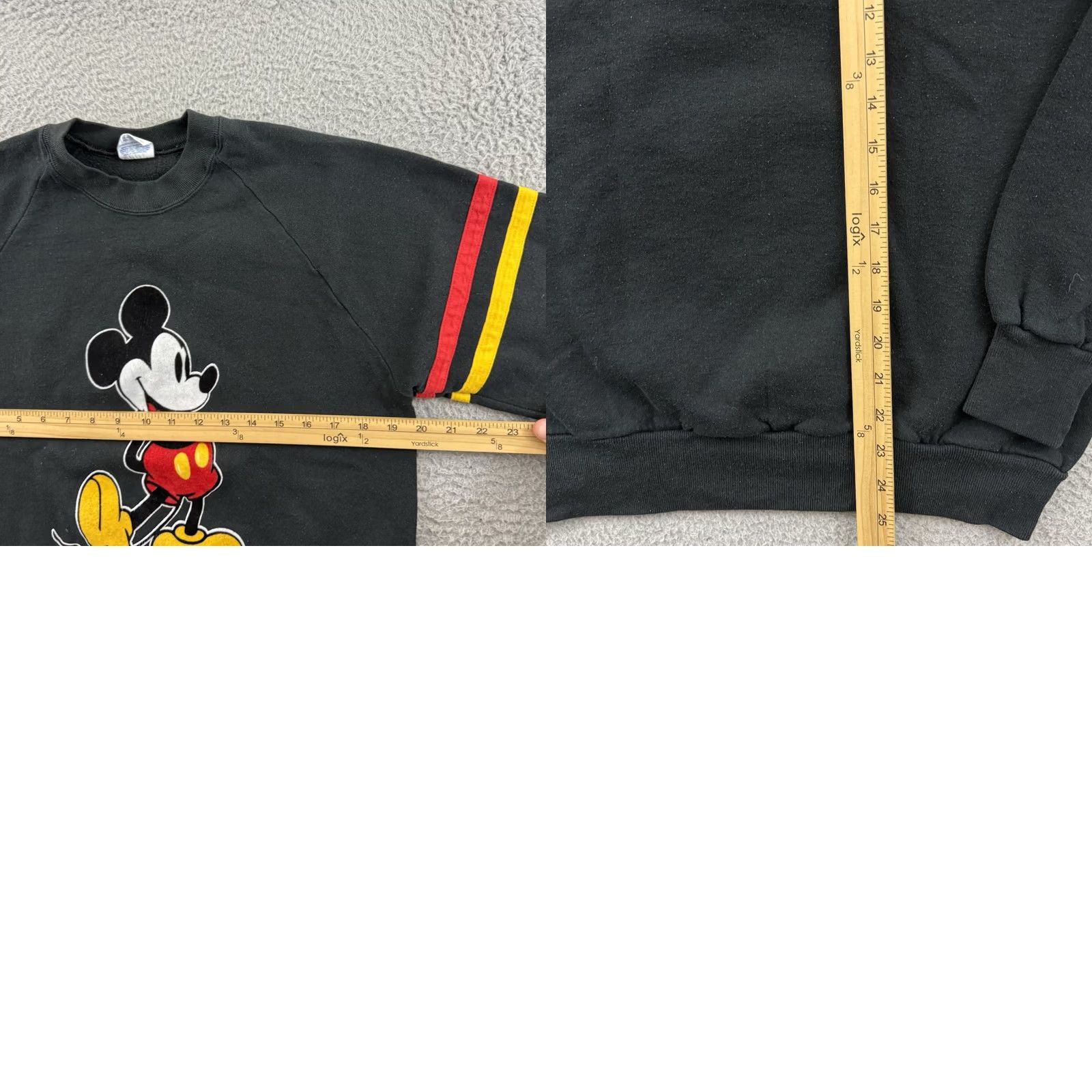 Disney VINTAGE Disney Mickey Mouse Sweatshirt Adult Medium Black 80s Cartoon Raglan USA Shirt Mens Size US M / EU 48-50 / 2 - 8 Thumbnail
