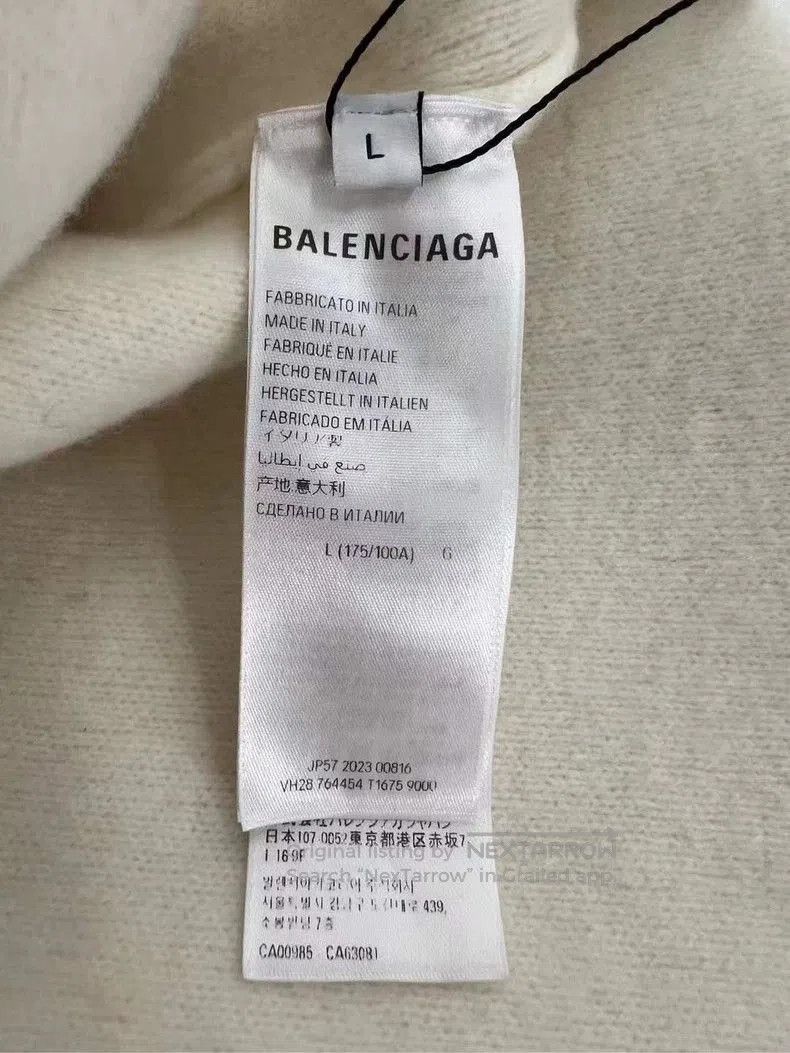 Balenciaga Balenciaga White Sleeve Logo Sweater. Size US L / EU 52-54 / 3 - 5 Thumbnail