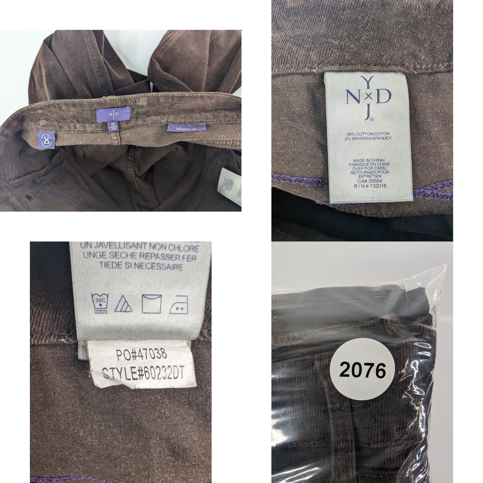 NYDJ NYDJ Brown Bootcut Corduroy Women Pants Lift Tuck Technology Size 10 Defect Size 32" / US 10 / IT 46 - 9 Thumbnail