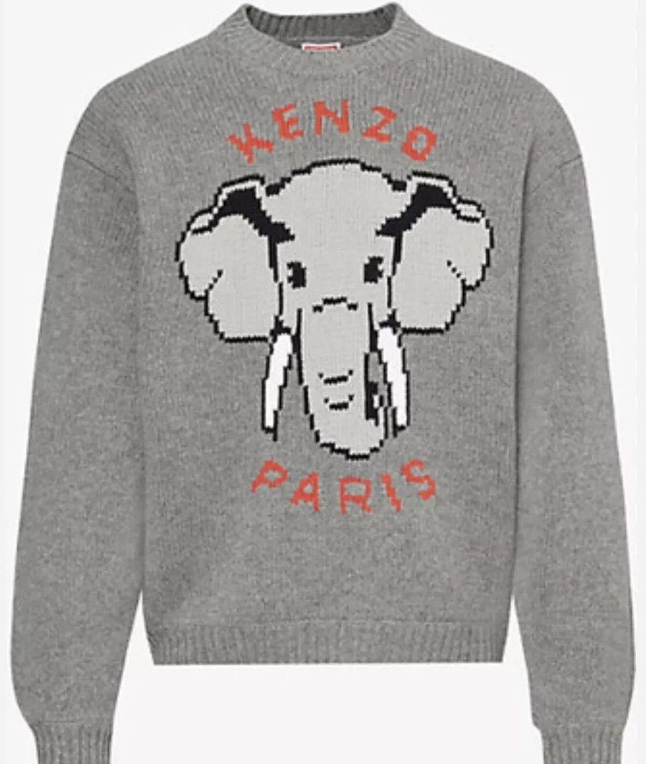 Kenzo KENZO ELEPHANT' EMBROIDERED JUMPER Misty Grey Medium Wool Size US M / EU 48-50 / 2 - 1 Thumbnail