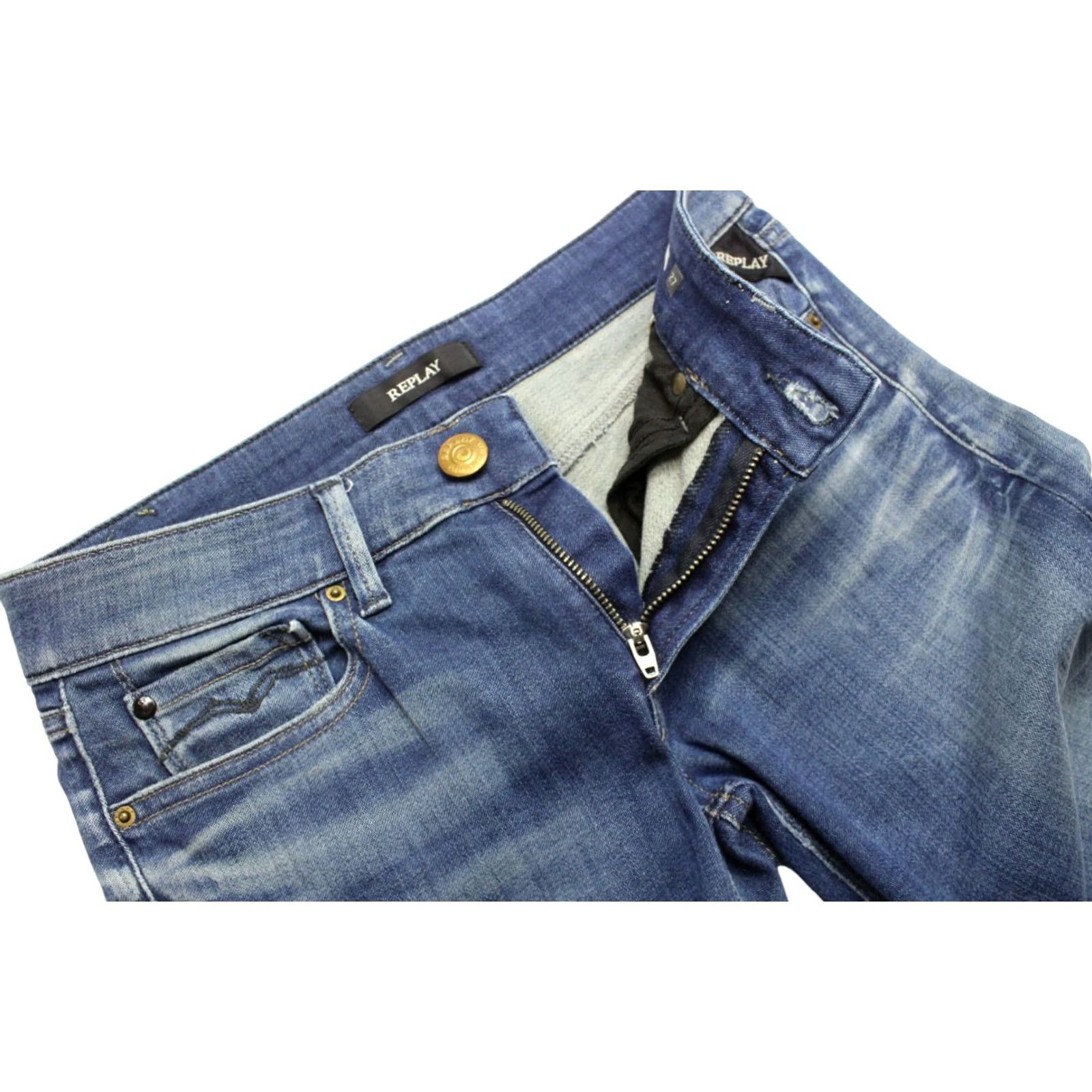 Replay Replay Luz Jeans Women's W27/L32 Whiskers Zip Skinny Fit Blue Size 27" / US 4 / IT 40 - 5 Thumbnail