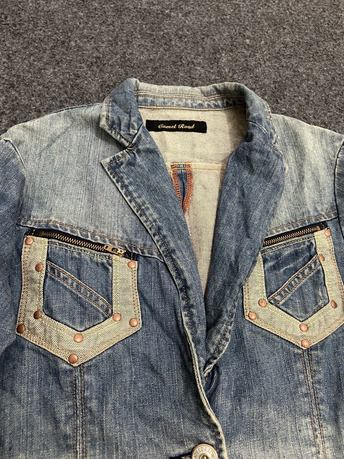 Le Grande Bleu (L.G.B.) × Vintage vintage Y2K camel road denim women jacket Size L / US 10 / IT 46 - 3 Thumbnail