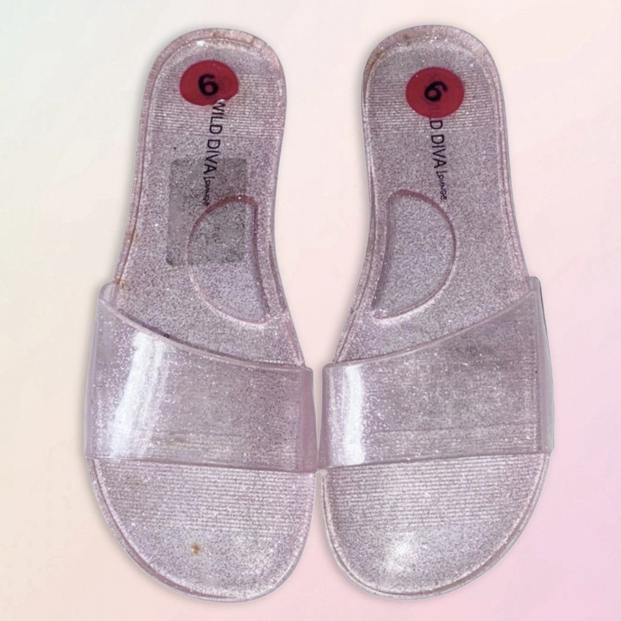 Other WILD DIVA Lounge, Pink Glitter Jelly Sandals Size US 6 / IT 36 - 1 Thumbnail