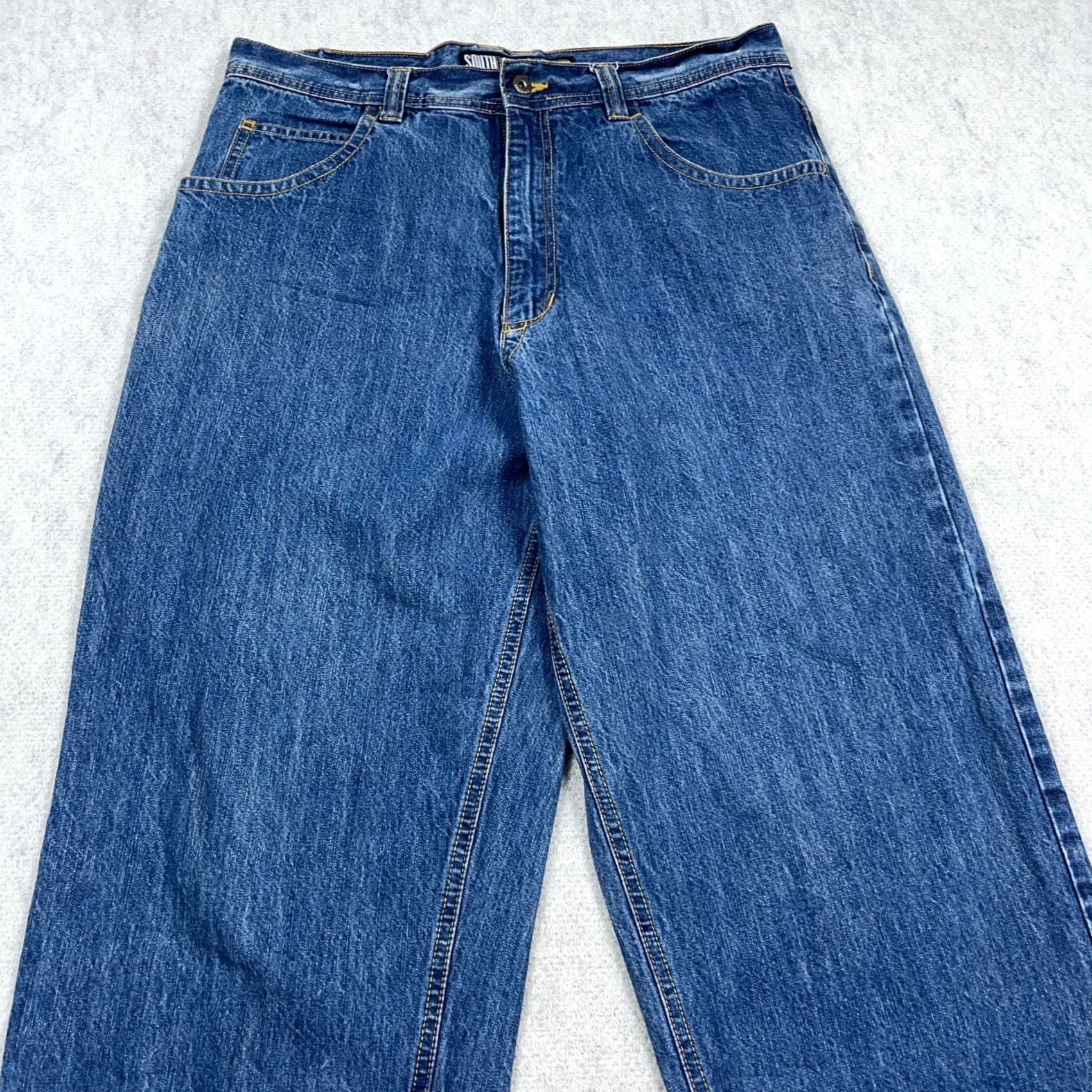 Southpole VINTAGE Southpole Jeans Men 34x31 Baggy Loose Fit Med Wash Denim 5-Pocket Belt Loops Hip Hop Work Classic Modern Size US 34 / EU 50 - 3 Thumbnail