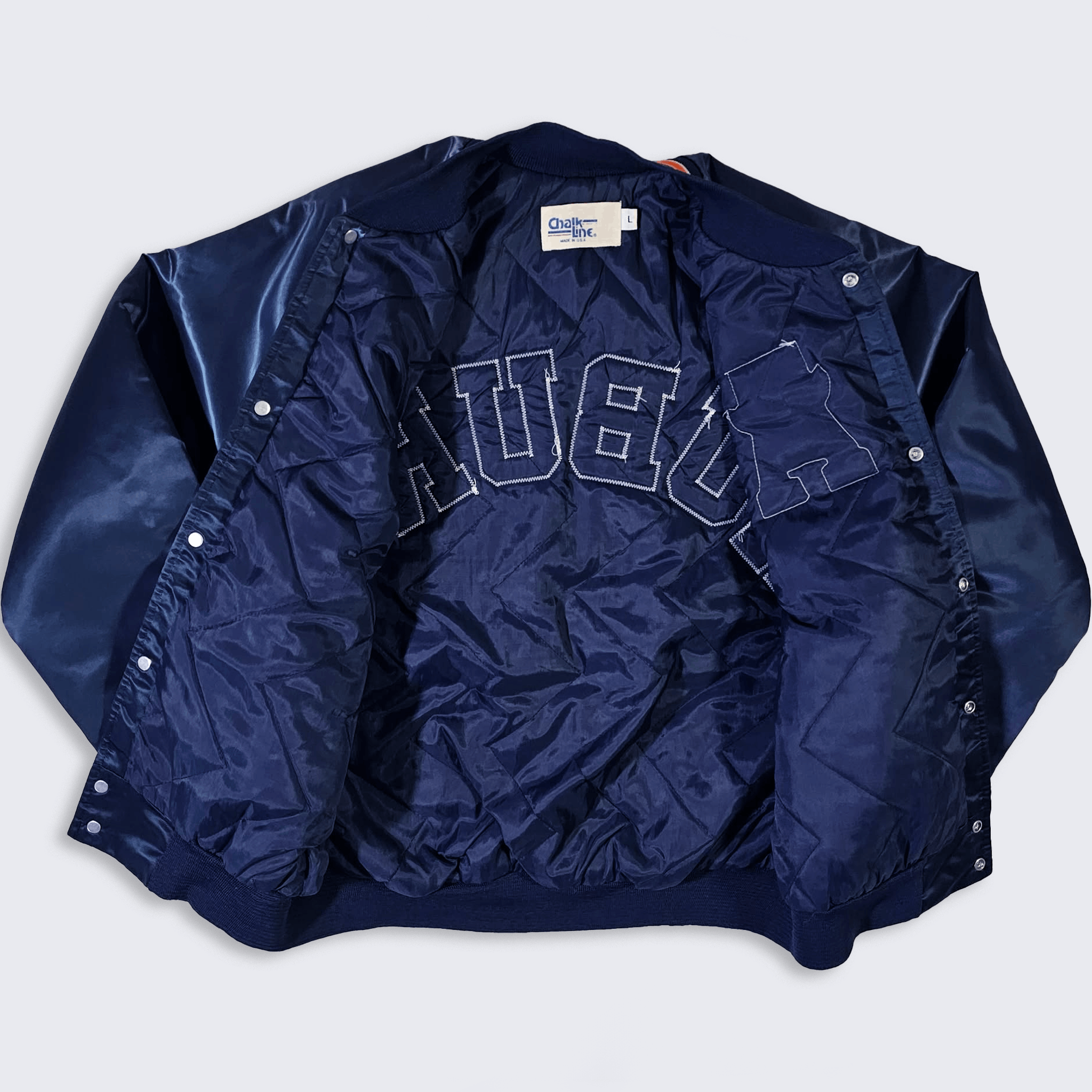 Chalk Line Auburn Tigers Vintage 80s Chalk Line Satin Bomber Jacket Size US L / EU 52-54 / 3 - 3 Thumbnail