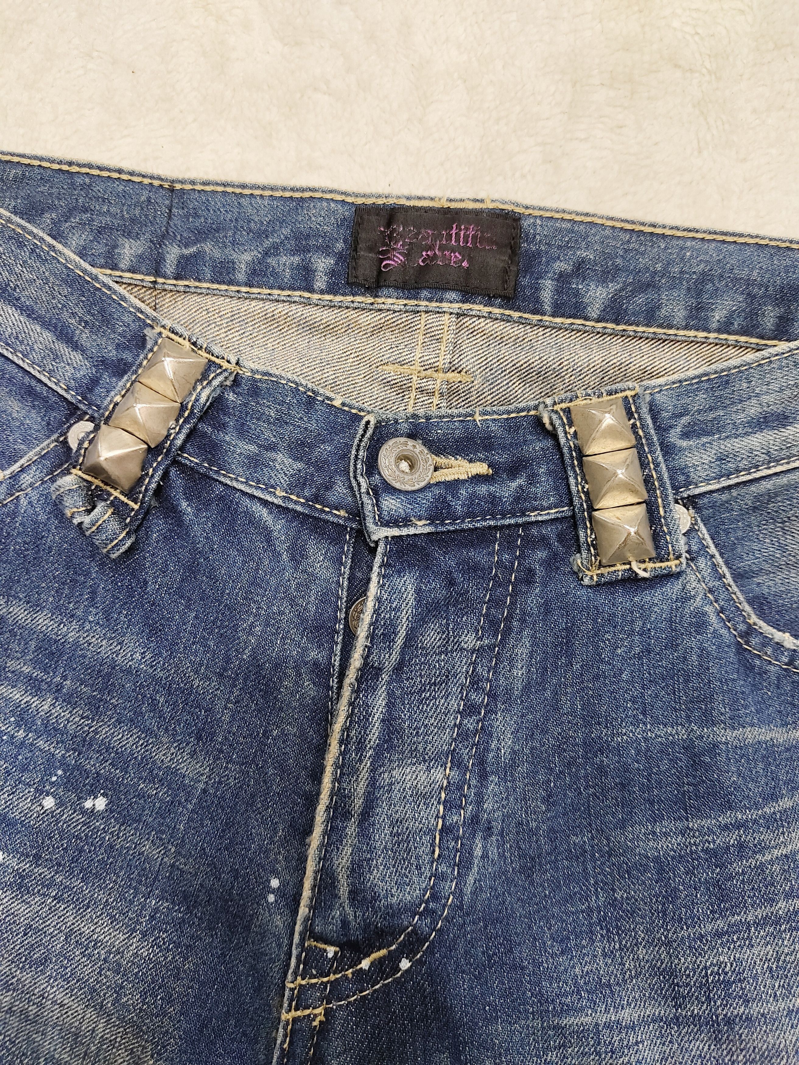 Japanese Brand Rare I*rish🇯🇵 Pacthwork Paint Splatter Punk Studded Jeans Size US 30 / EU 46 - 6 Thumbnail