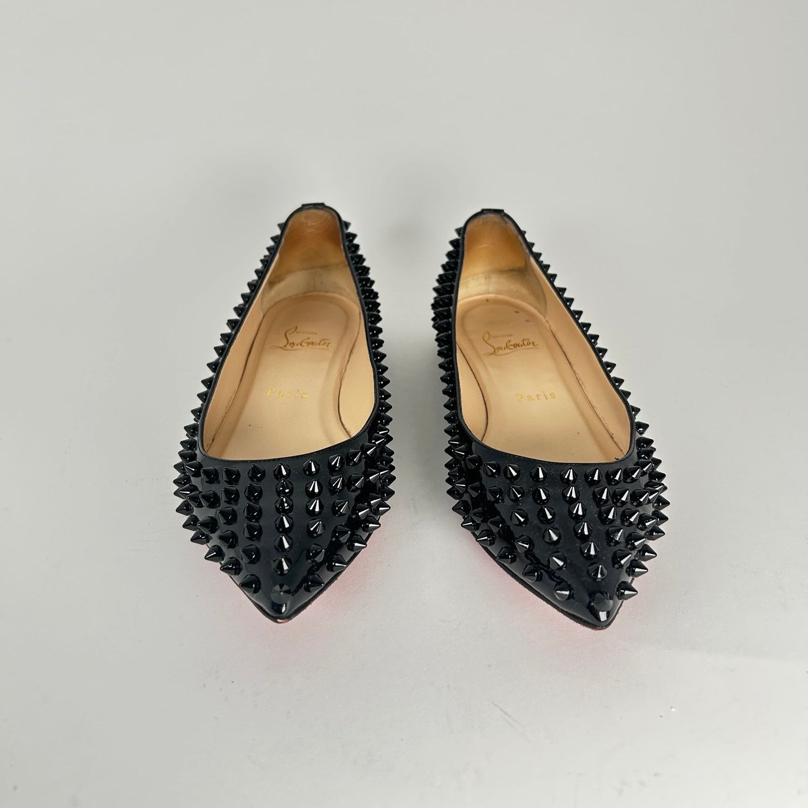 Christian Louboutin Christian Louboutin Black Patent Studded Flats Size 38 Size US 8 / IT 38 - 2 Thumbnail