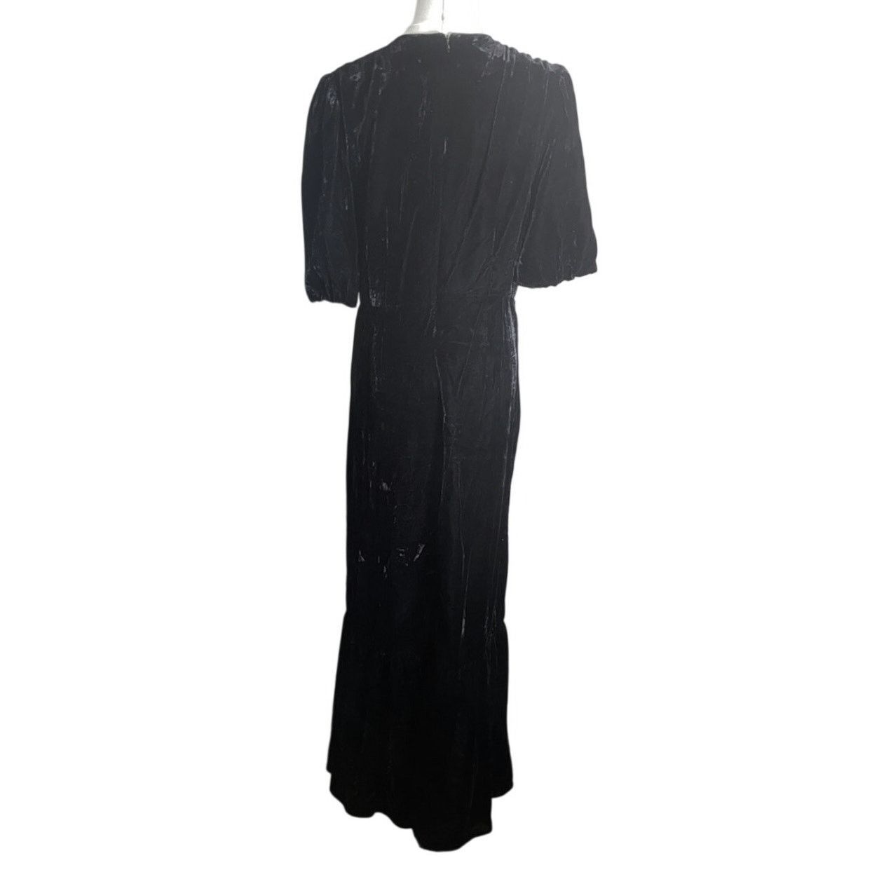 RHODE RHODE Black Velvet W/ Ruffle Hem MAXI DRESS Size 12 Lined Size XL / US 12-14 / IT 48-50 - 7 Thumbnail