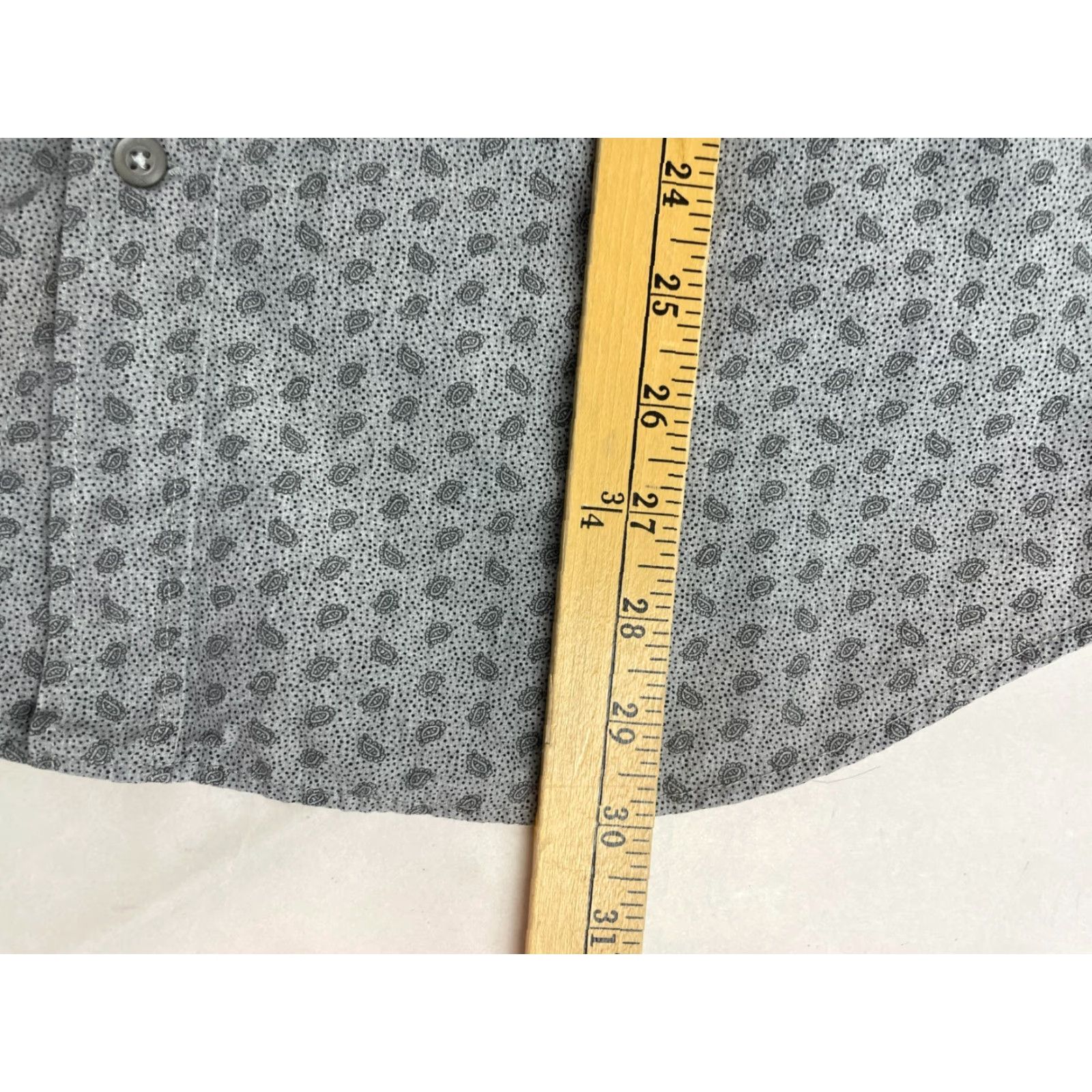 Banana Republic Banana Republic Shirt Men's L Gray Paisley Camden Fit Button-Up Long Sleeve Size US L / EU 52-54 / 3 - 6 Thumbnail