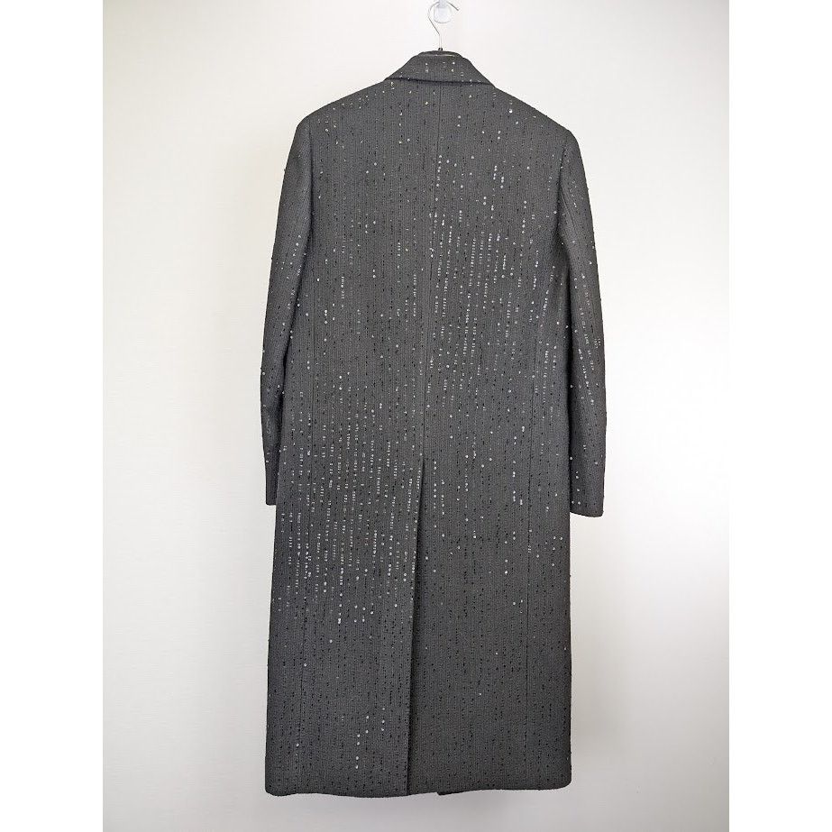 Saint Laurent Paris o1rshd1 Tweed Rayure Long Coat in Noir Brilliant Size US M / EU 48-50 / 2 - 13 Thumbnail