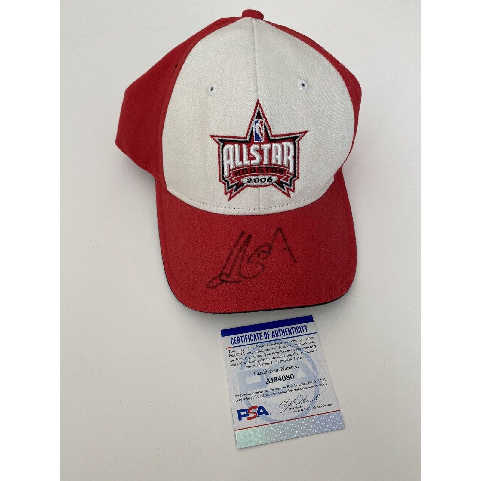 Reebok Yao Ming Signed Reebook 2006 Houston NBA All Star Hat PSA Size ONE SIZE - 1 Thumbnail