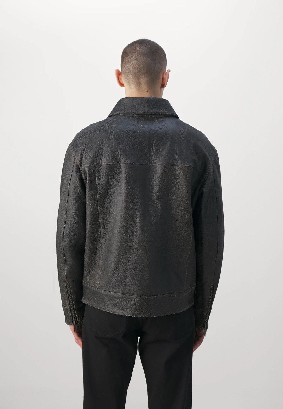 Wood Wood !DS! SS23 Wood Wood Jacob Gray Leather Jacket Size US XXL / EU 58 / 5 - 5 Thumbnail