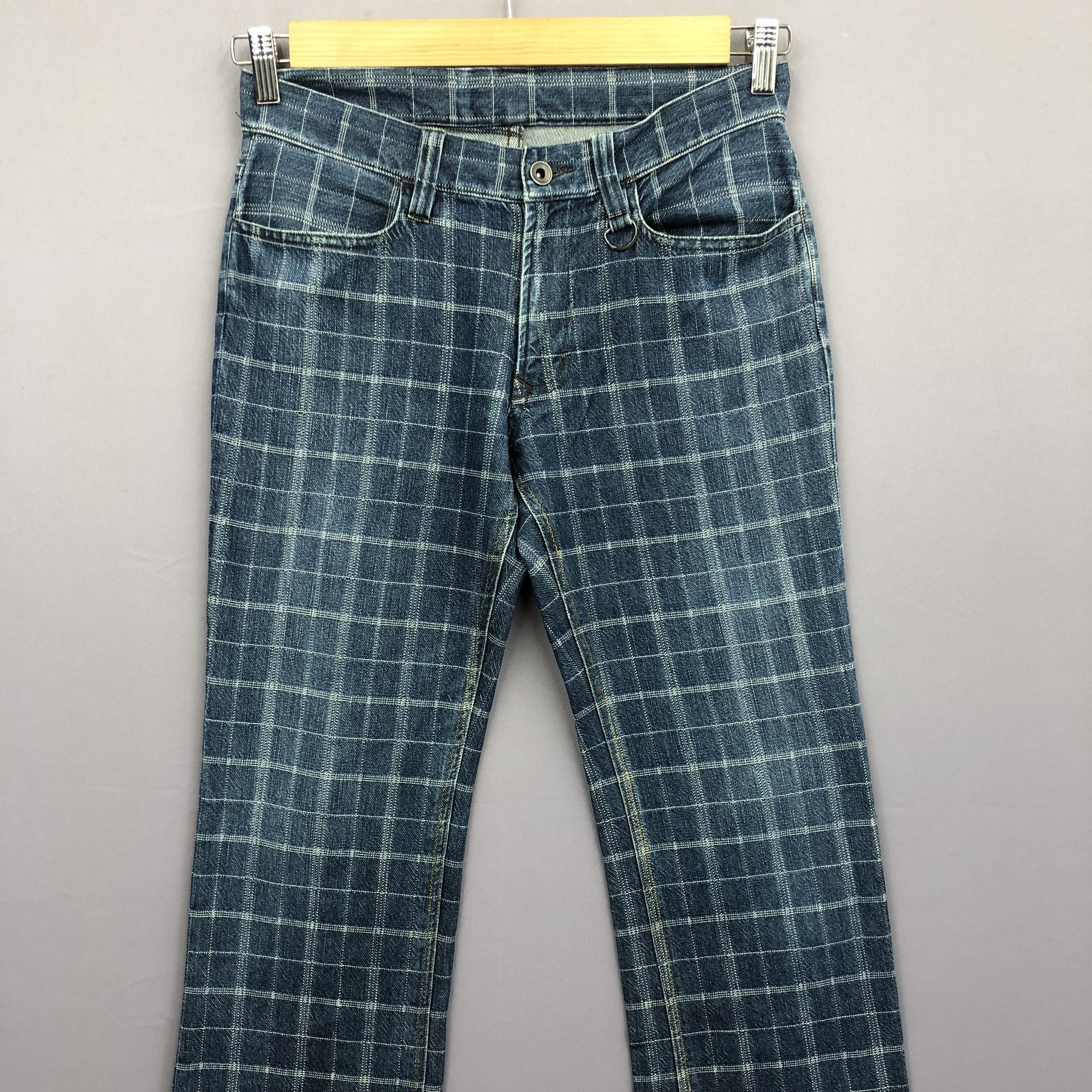 Matsuda Vintage Nicole Club Checkered Jeans Japanese Tartan Denim Size US 28 / EU 44 - 3 Thumbnail