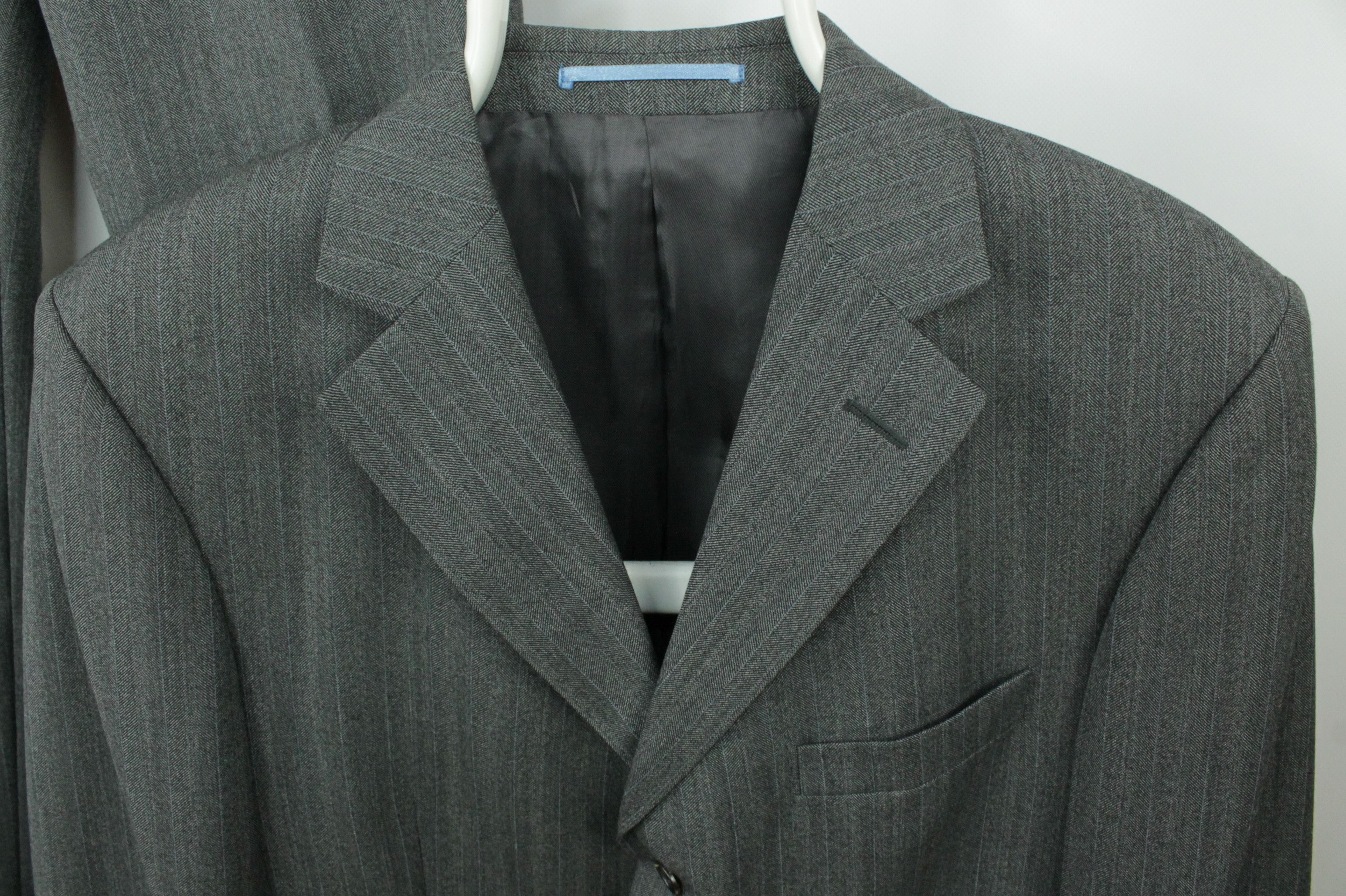 Hackett Hackett London Gray Micro Herringbone Wool 3BTN Formal Suit Size 42R - 2 Thumbnail