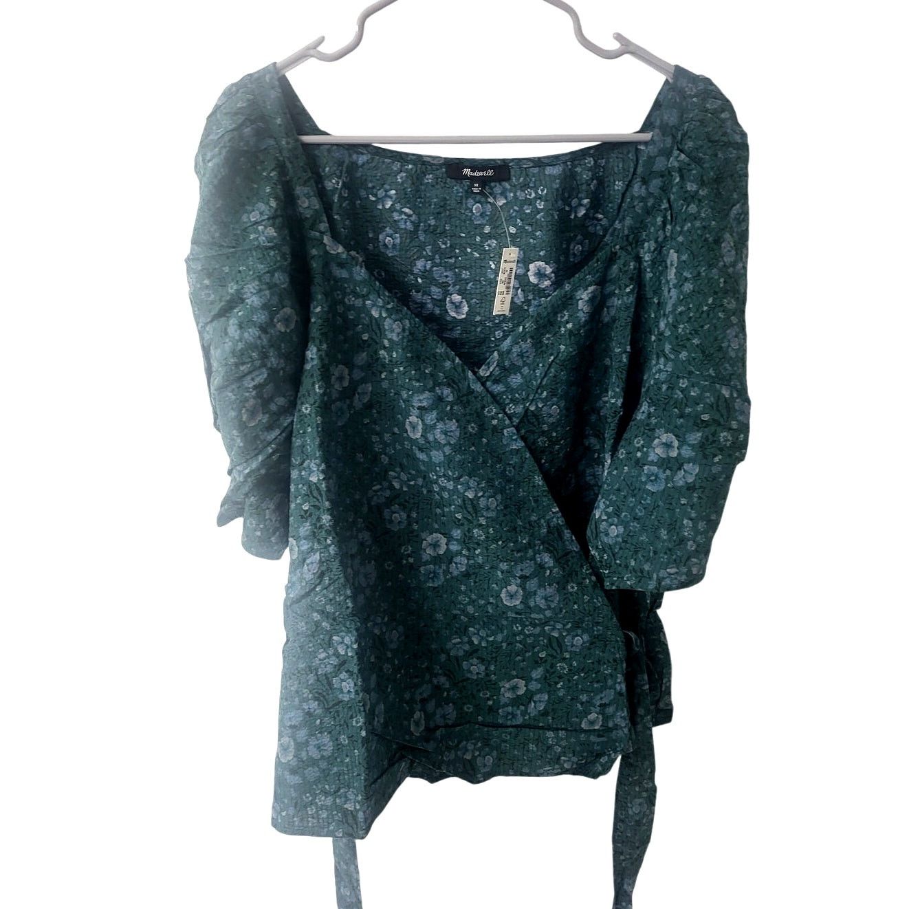 Madewell Madewell Seersucker Sweetheart Wrap Top - Woodland Floral 3X Size 3XL / US 20-22 - 1 Thumbnail