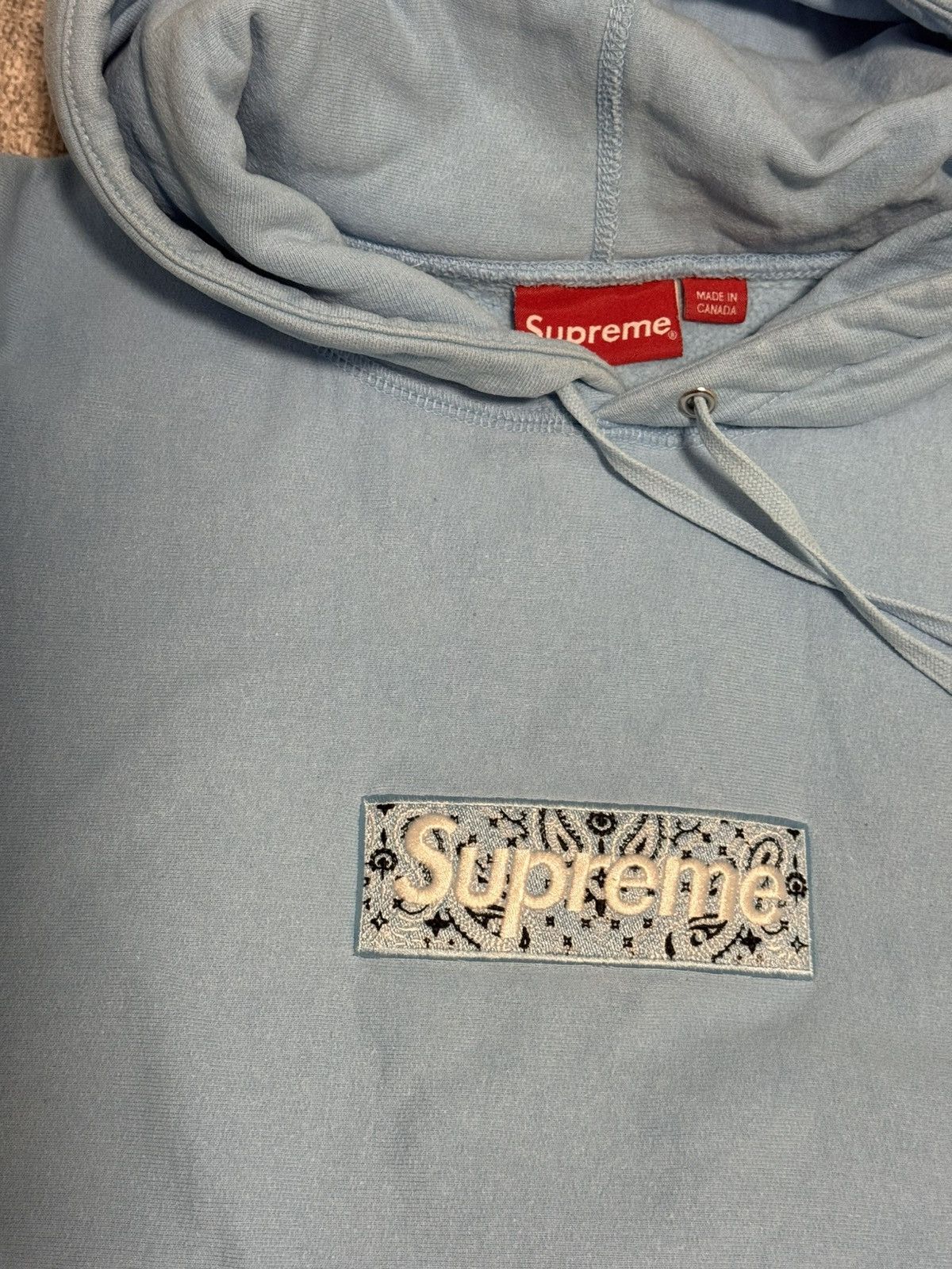 Supreme Supreme blue bandana paisley box logo hooded sweatshirt Size US XL / EU 56 / 4 - 5 Thumbnail