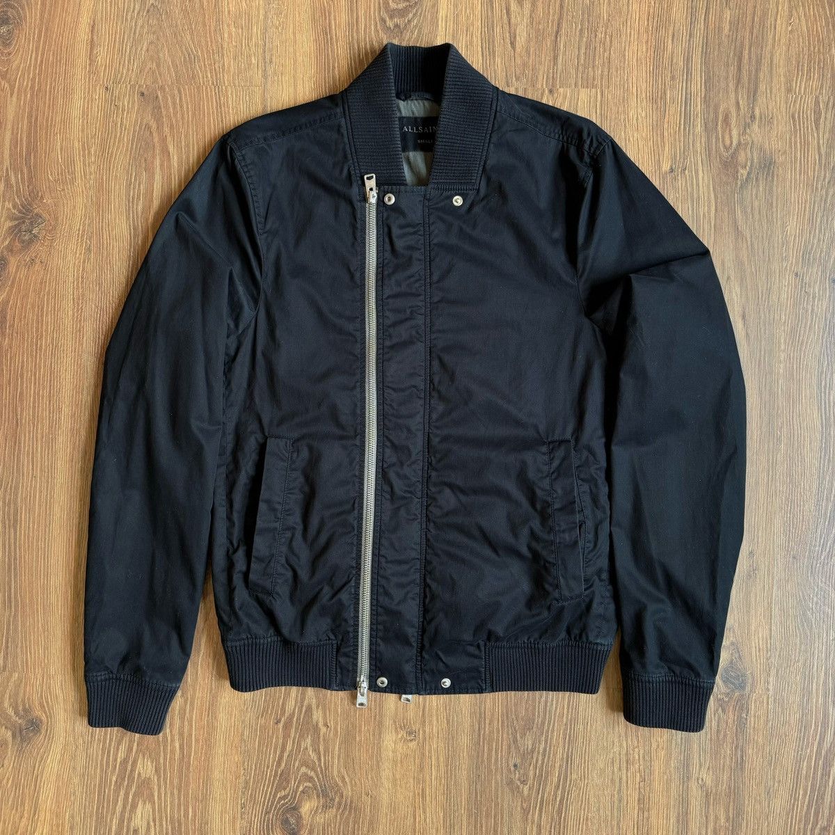 Allsaints All Saints Marlowe Bomber Jacket Double Zip Cotton Black Size US S / EU 44-46 / 1 - 2 Thumbnail