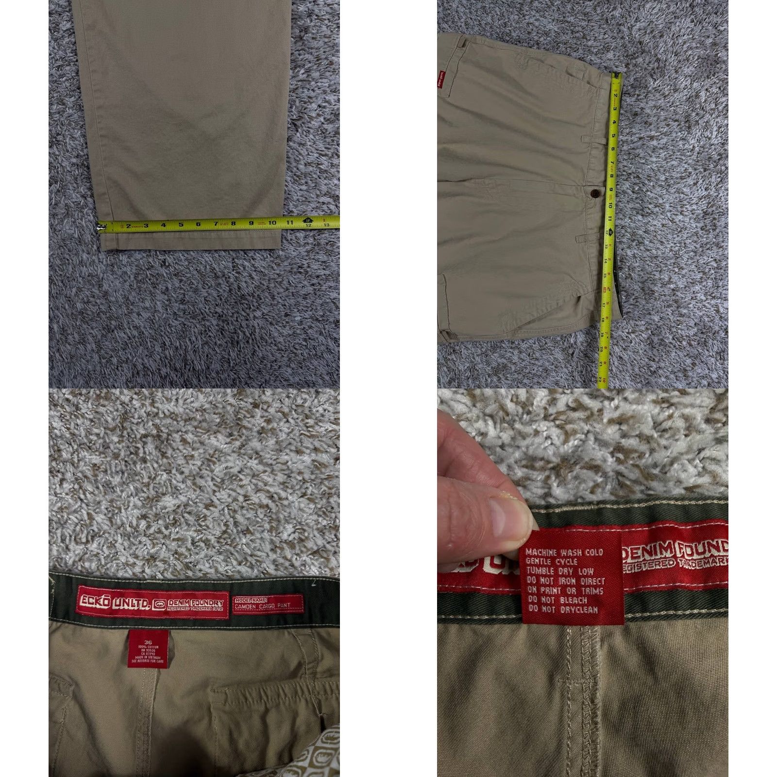 Ecko Unltd. VINTAGE Ecko Unltd Camden Cargo Pants Baggy Y2K Hip Hop Skate Khaki Utility Sz 36 Size US 36 / EU 52 - 8 Thumbnail