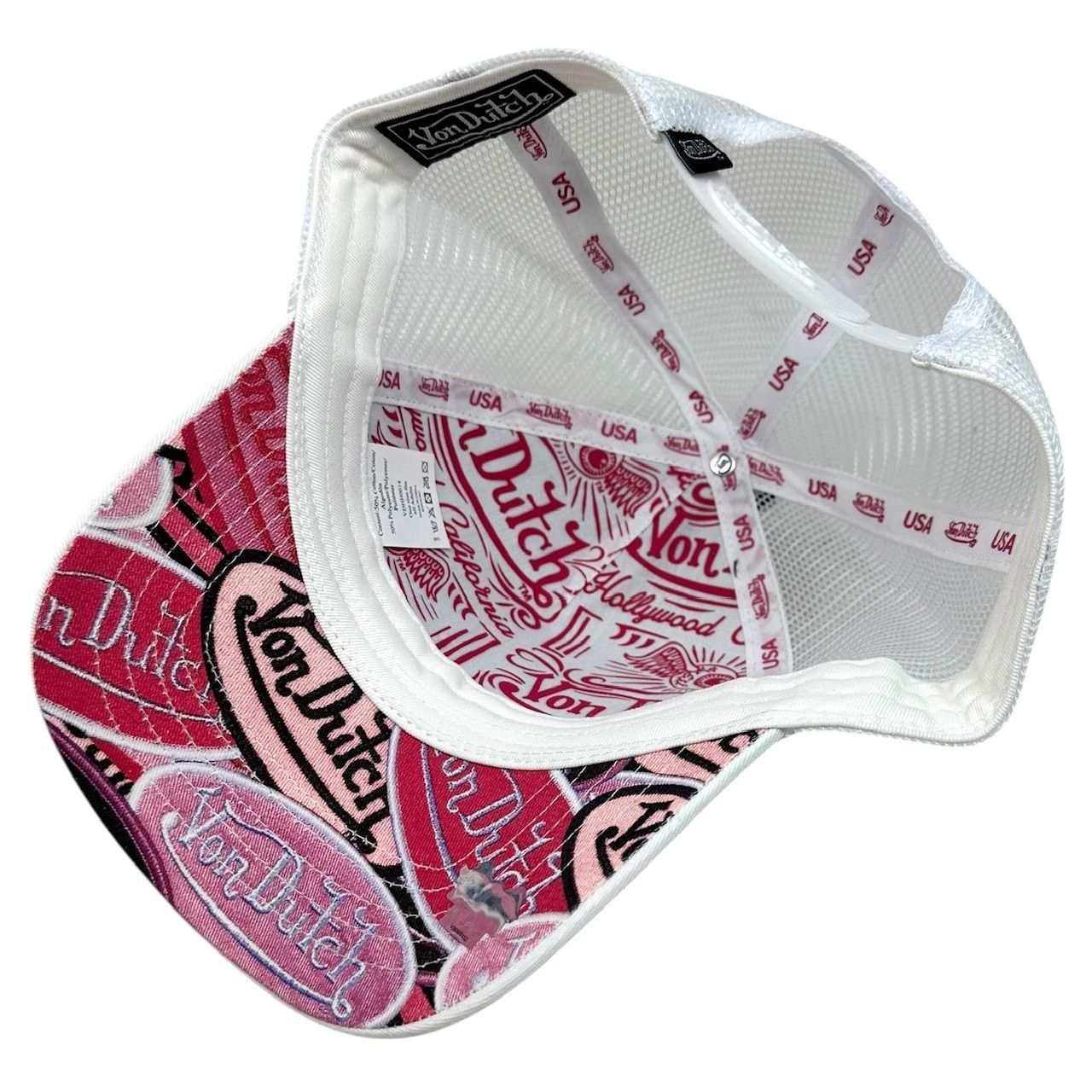 Von Dutch Von Dutch Trucker Hat Pink Billboard Snapback Cap Size ONE SIZE - 4 Thumbnail