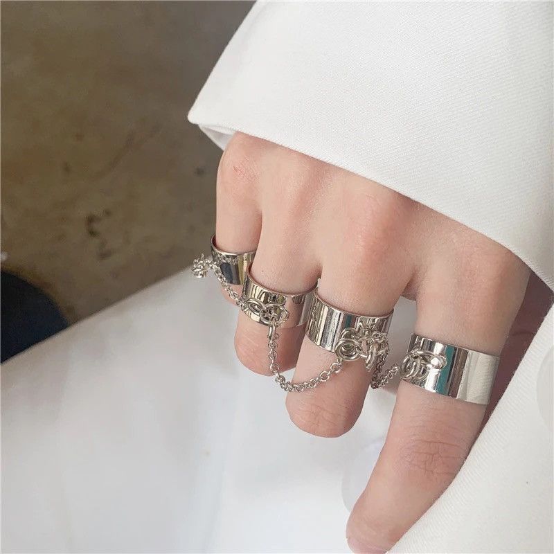 Jewelry Hip Hop Chain Link Ring Size ONE SIZE - 1 Thumbnail