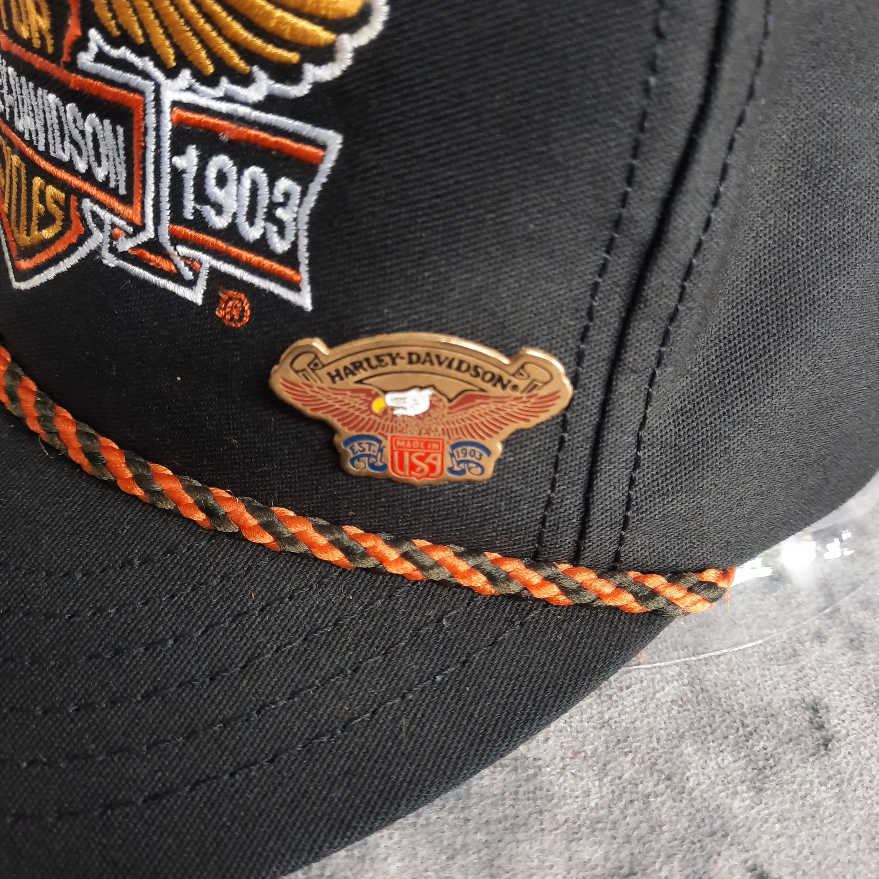 Harley Davidson 🦅 Vintage 70s harley davidson made in usa valcro cap Size ONE SIZE - 6 Thumbnail