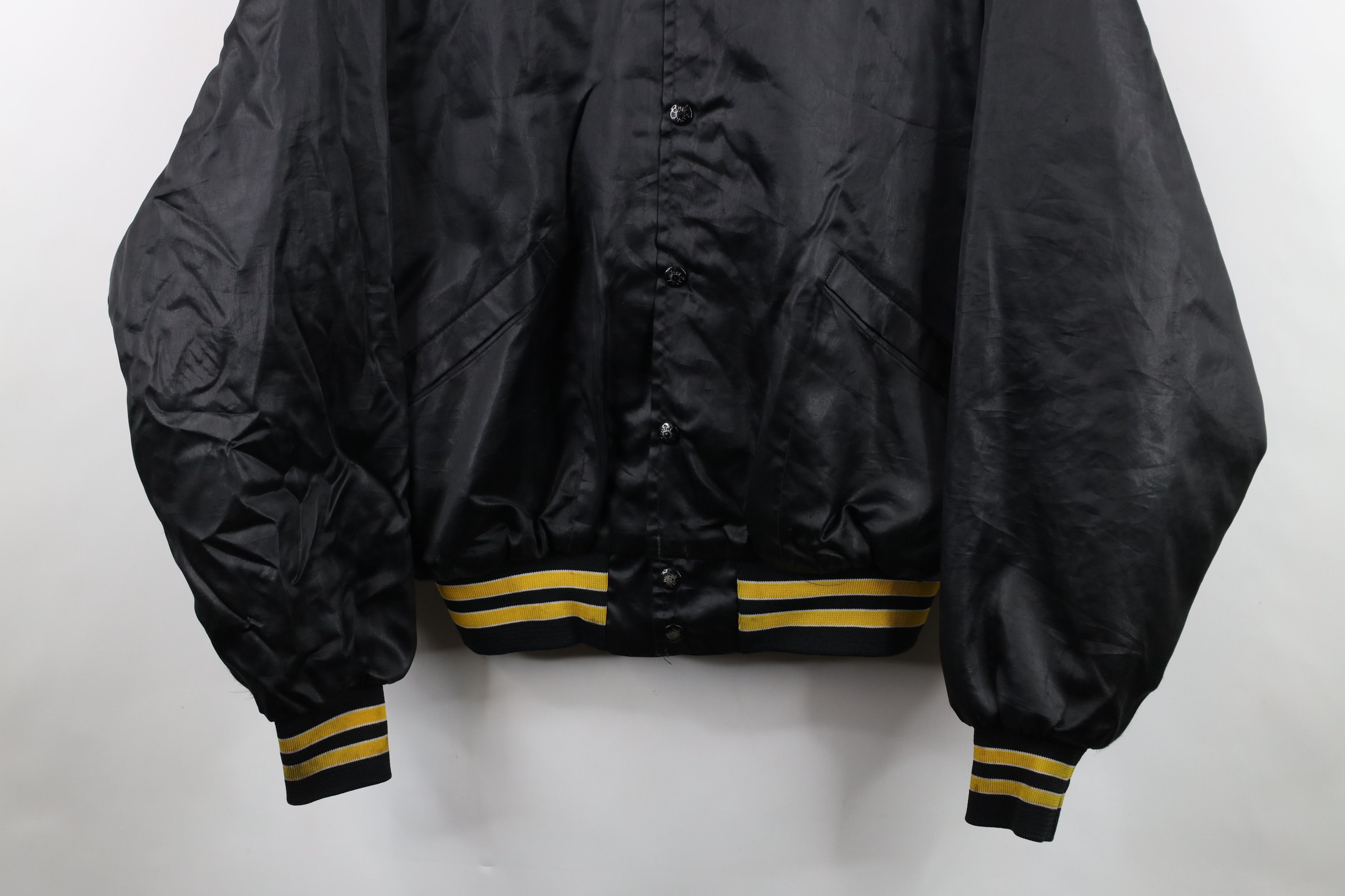 Vintage Vintage 80s American Tap Beer Satin Bomber Jacket Black USA Size L / US 10 / IT 46 - 3 Thumbnail