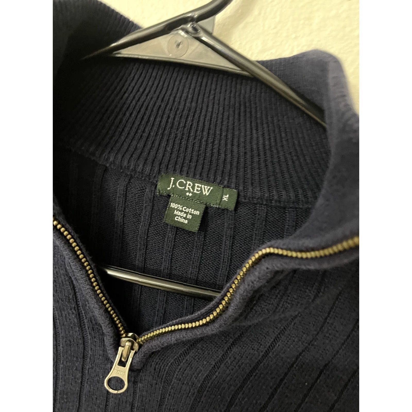 J.Crew VINTAGE J.CREW Knit 1/4 Zip Sweater Men XL Navy Blue Cotton Pullover Adult Size XL Mens Size US XL / EU 56 / 4 - 3 Thumbnail