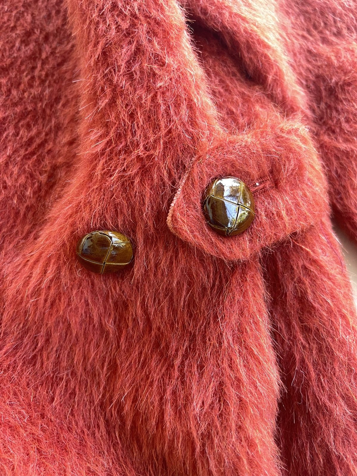 Japanese Brand Massimo Monteforte Fuzzy Mohair Button Less Coat Size M / US 6-8 / IT 42-44 - 14 Thumbnail