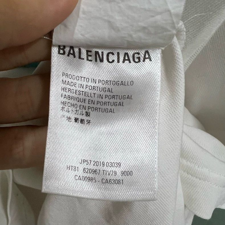 Balenciaga Balenciaga White Pattern Printed Logo Short Sleeve Size US L / EU 52-54 / 3 - 6 Thumbnail