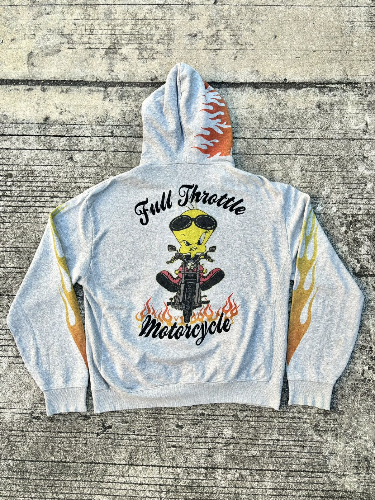 Vintage Vintage Tweety Looney Tunes Flame Hoodie Size US XL / EU 56 / 4 - 1 Thumbnail