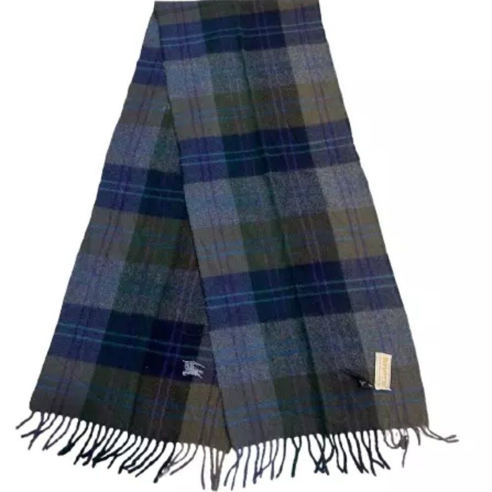 Burberry Burberry's Authentic Scarf Grey Wool Unisex Scarf Made In E Size ONE SIZE - 1 Thumbnail