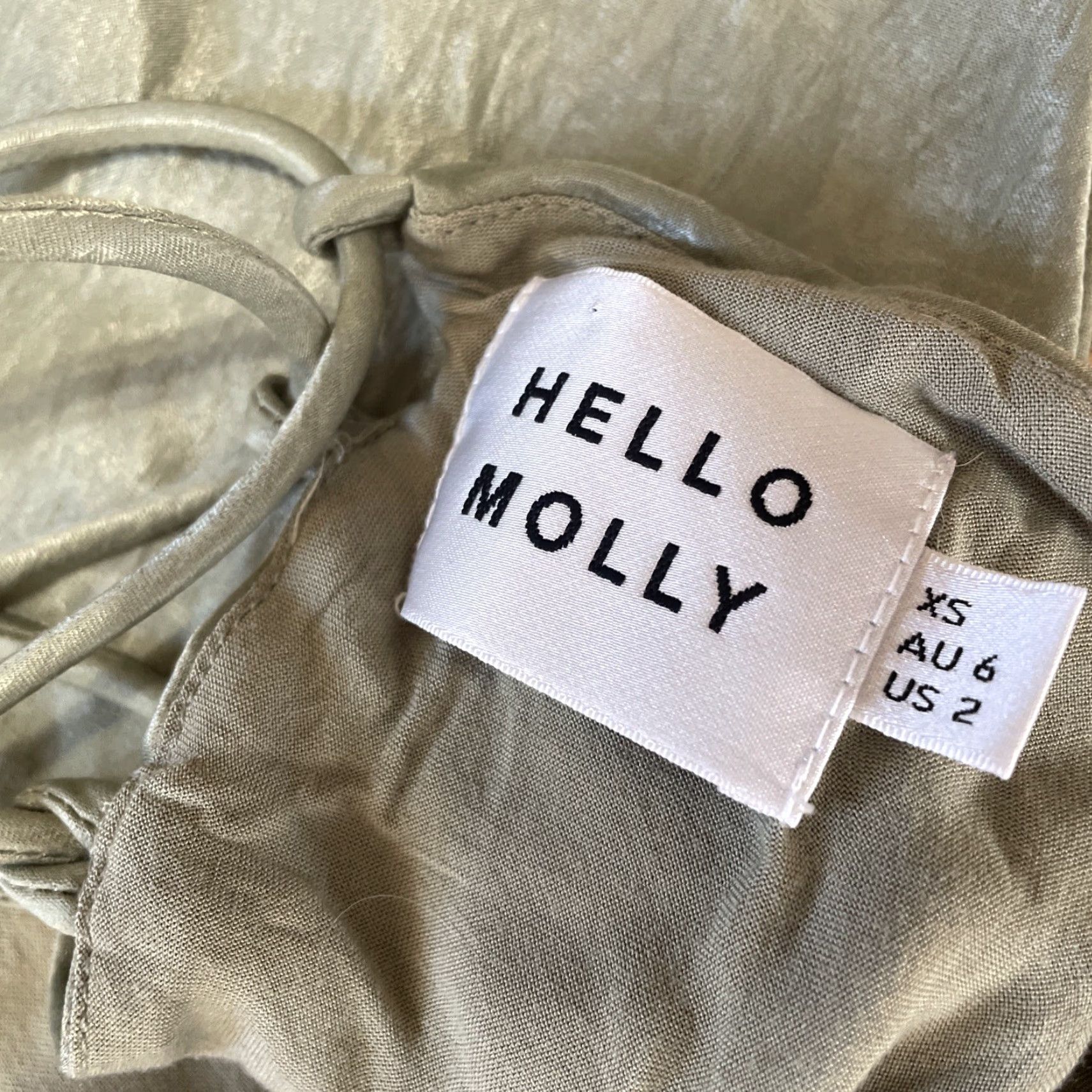 Hello Molly Slip Dress Womens 2 Sage Green Satin Strappy Backless Slit Midi  Dress - wpequipmentugltd.com