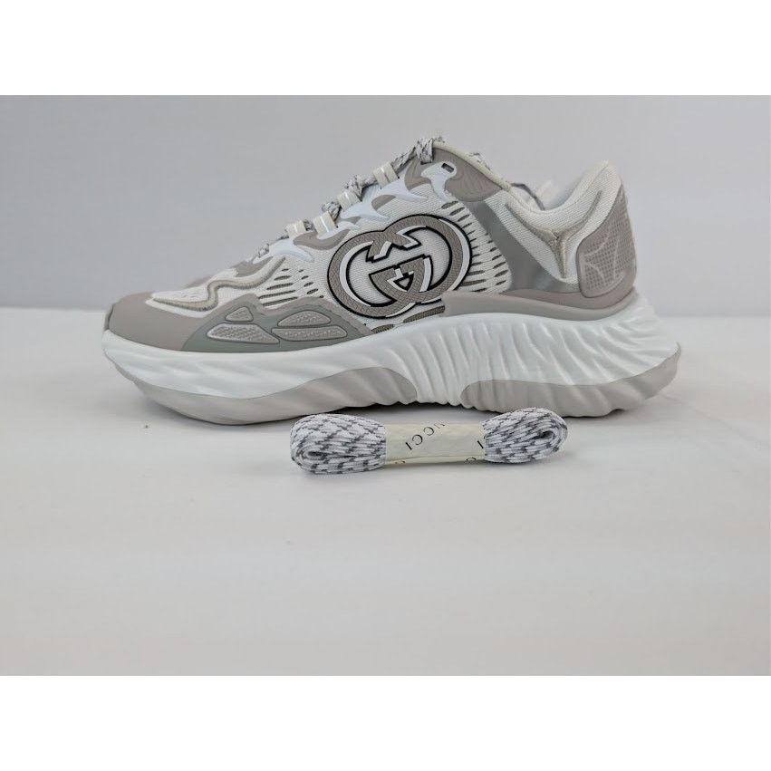 Gucci o1rshd1 Ripple Splash Sneaker in White / Grey Size US 11 / EU 44 - 10 Thumbnail