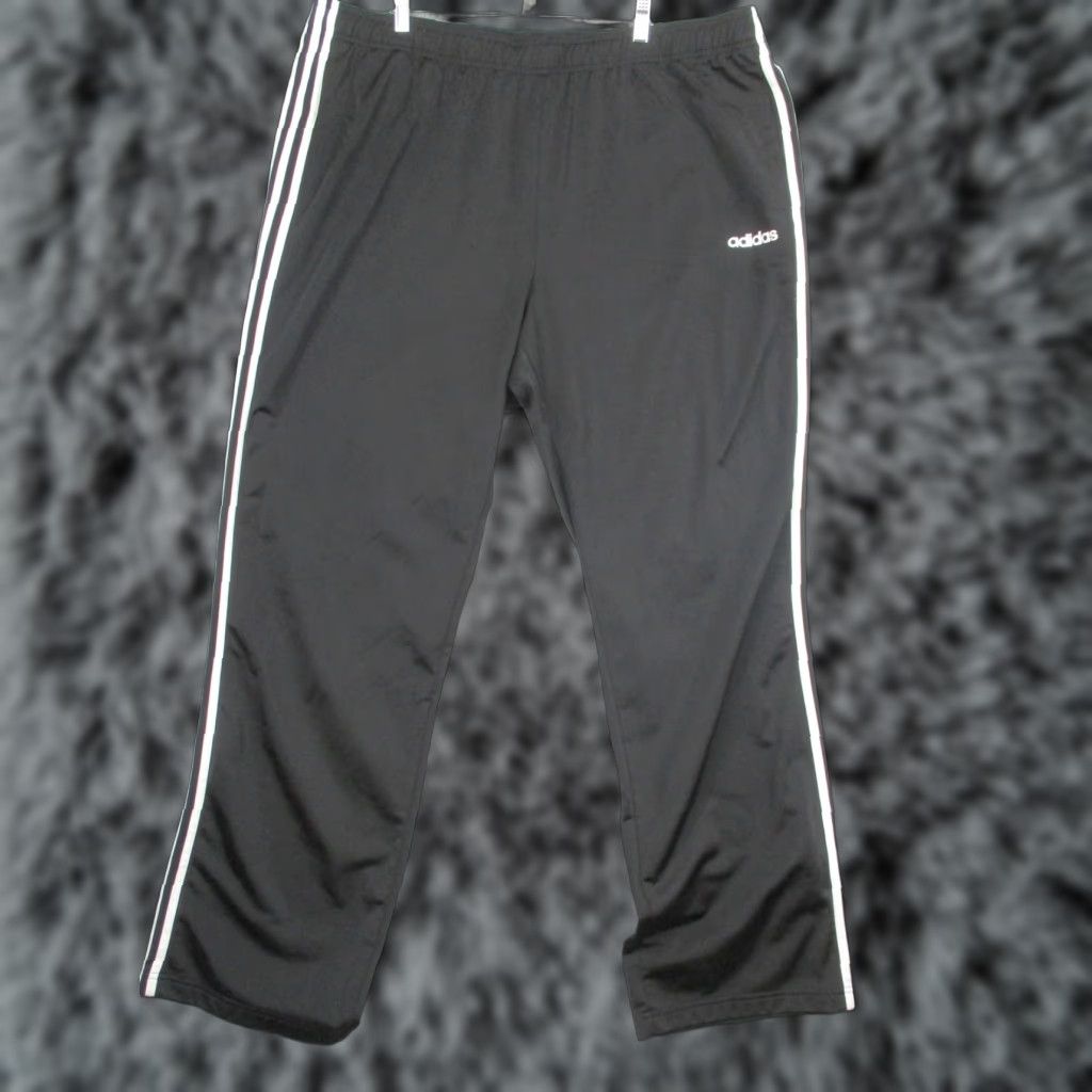 Adidas Adidas Mens 3XLT Black Primegreen Side Stripe Track Pants - Drawstring Waist, Pockets, Elastic - Big & Tall Mens Size US 39 - 1 Thumbnail