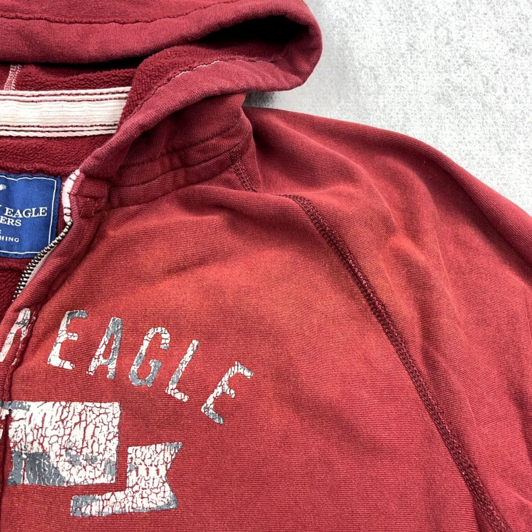 American Eagle Outfitters Vintage American Eagle Hoodie Men's XL Red 1/4 Zip Pullover Fleece Logo Graphic Print Grunge 2000s Modern Warmth Comfort Regular Fit Size US XL / EU 56 / 4 - 4 Thumbnail