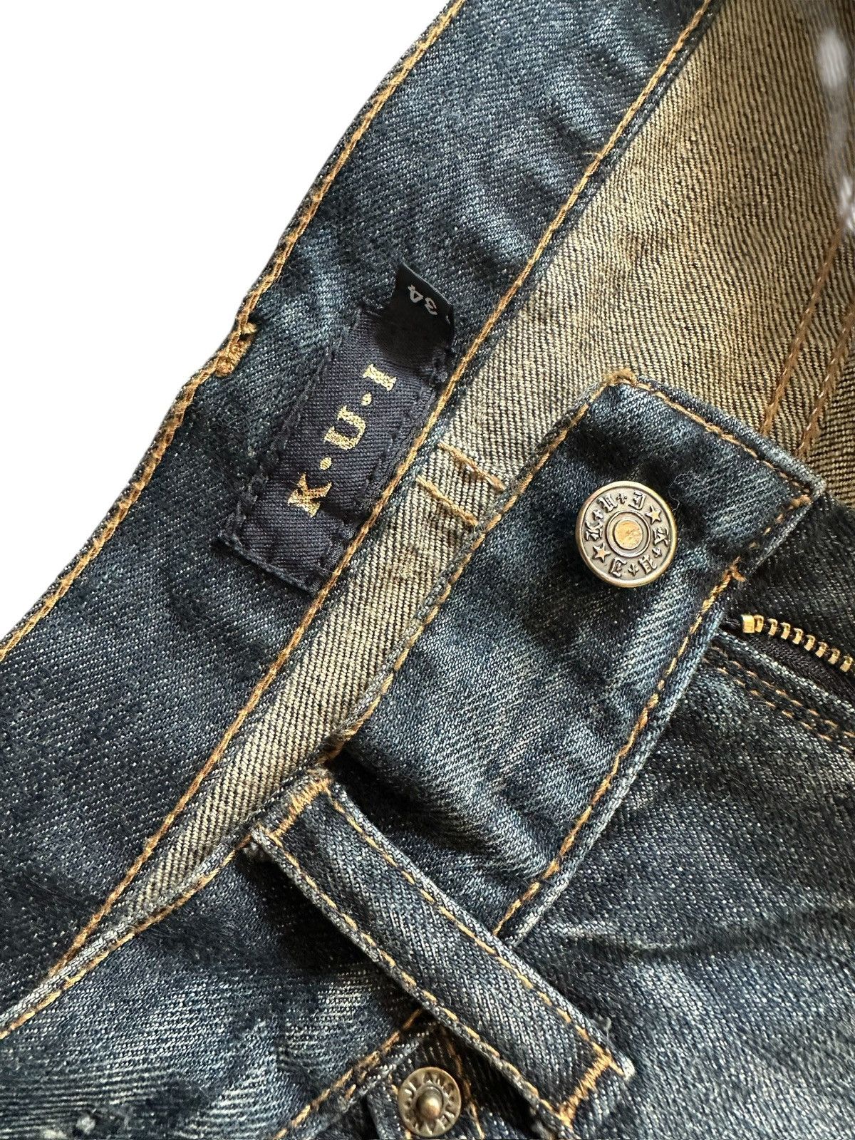 Japanese Brand 🔥Jrock / Vkei🔥 - K.U.I Co. Ltd mudmax denim jeans Size US 35 - 9 Thumbnail