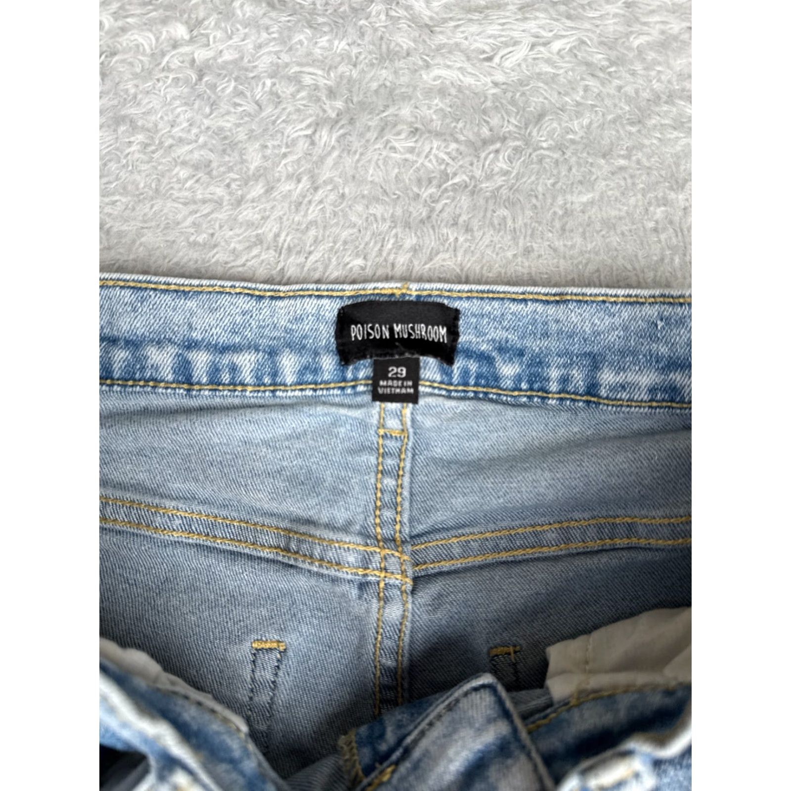 Zara Zara Womens Jeans 29 Blue Distressed Wide Leg High Rise Cotton Grunge 28x29 Size 29" - 6 Thumbnail