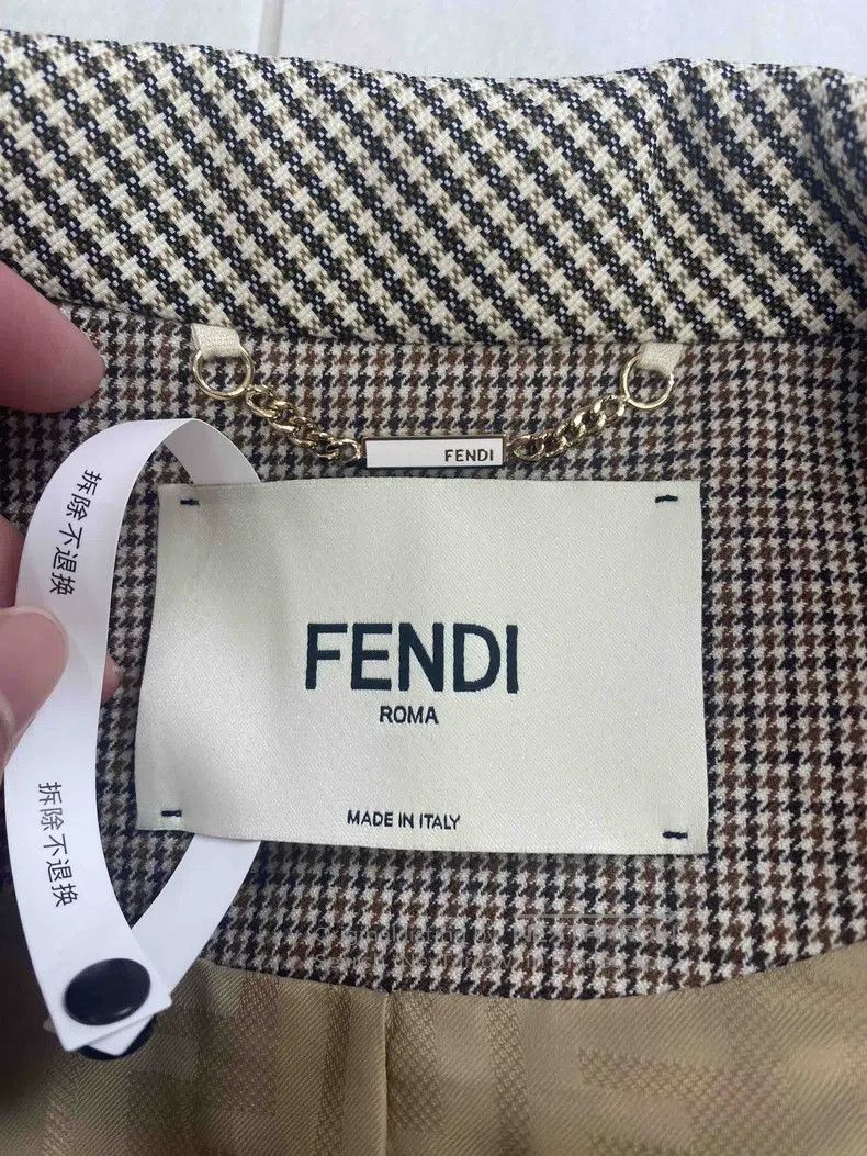 Fendi Fendi Houndstooth Short Blazer Jacket Size S / US 4 / IT 40 - 3 Thumbnail