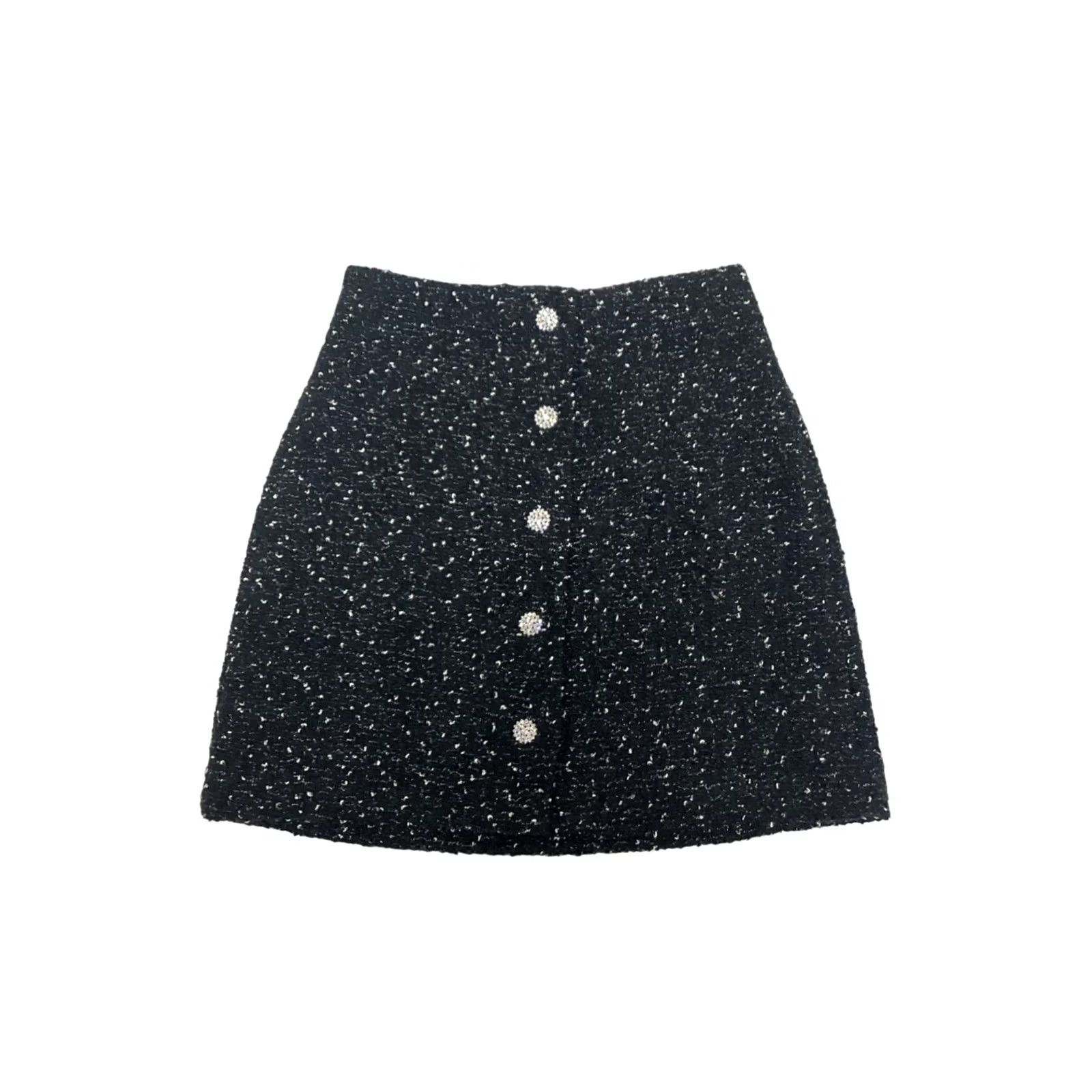 Express Express Skirt Womens 0 Black Button Size 25" / US 0 / IT 36 - 2 Thumbnail