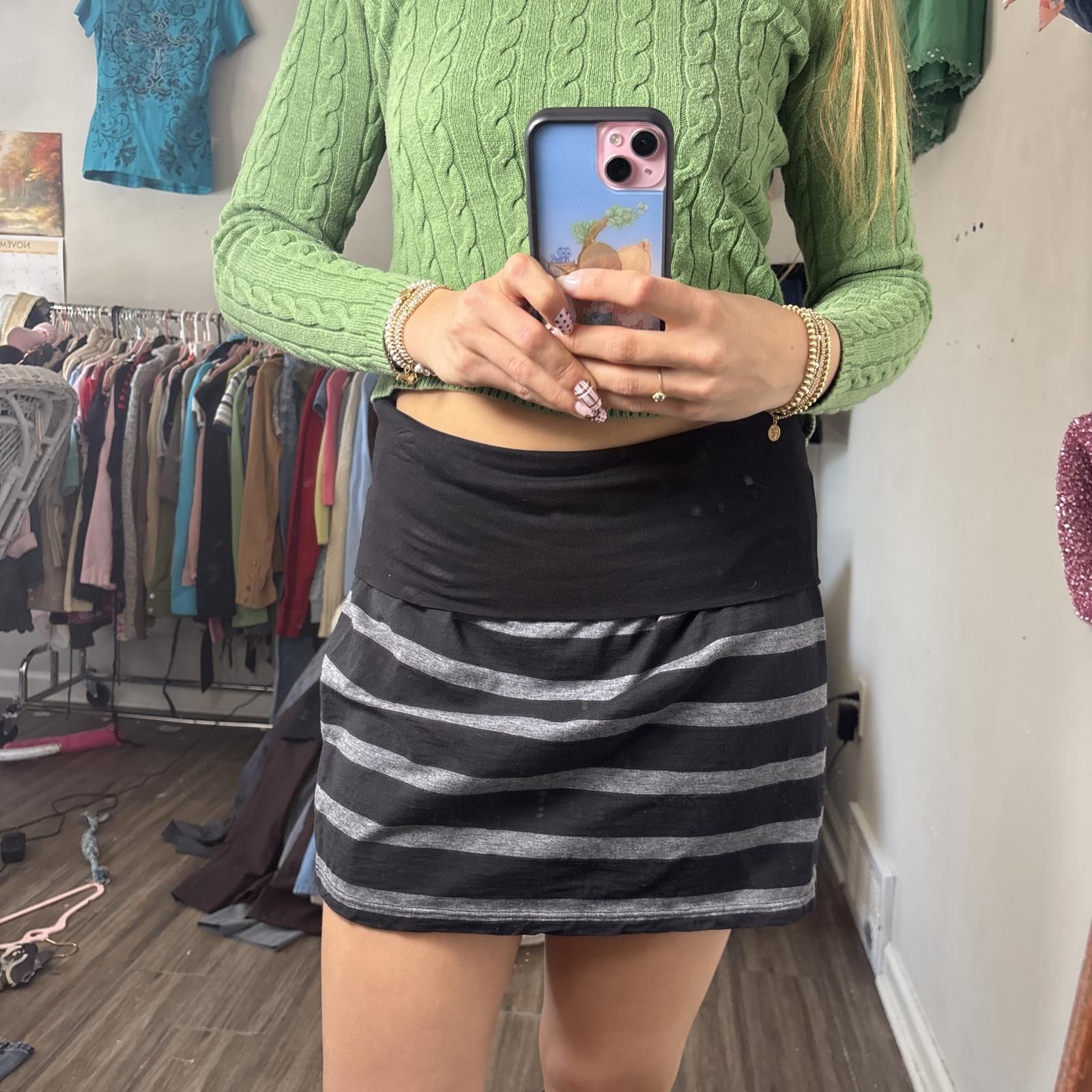 Other y2k striped fold over grunge top or mini skirt Size 36" / US 14 / IT 50 - 5 Thumbnail