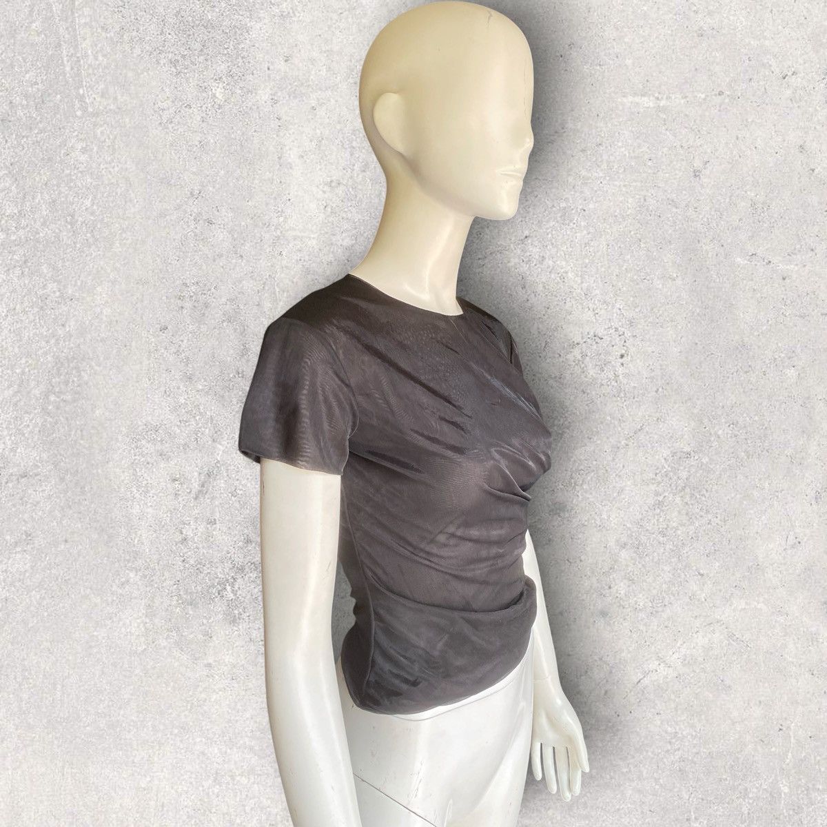 Helmut Lang Archive 1992 Twisted Gathered Layer Sheer Top Size M / US 6-8 / IT 42-44 - 3 Thumbnail