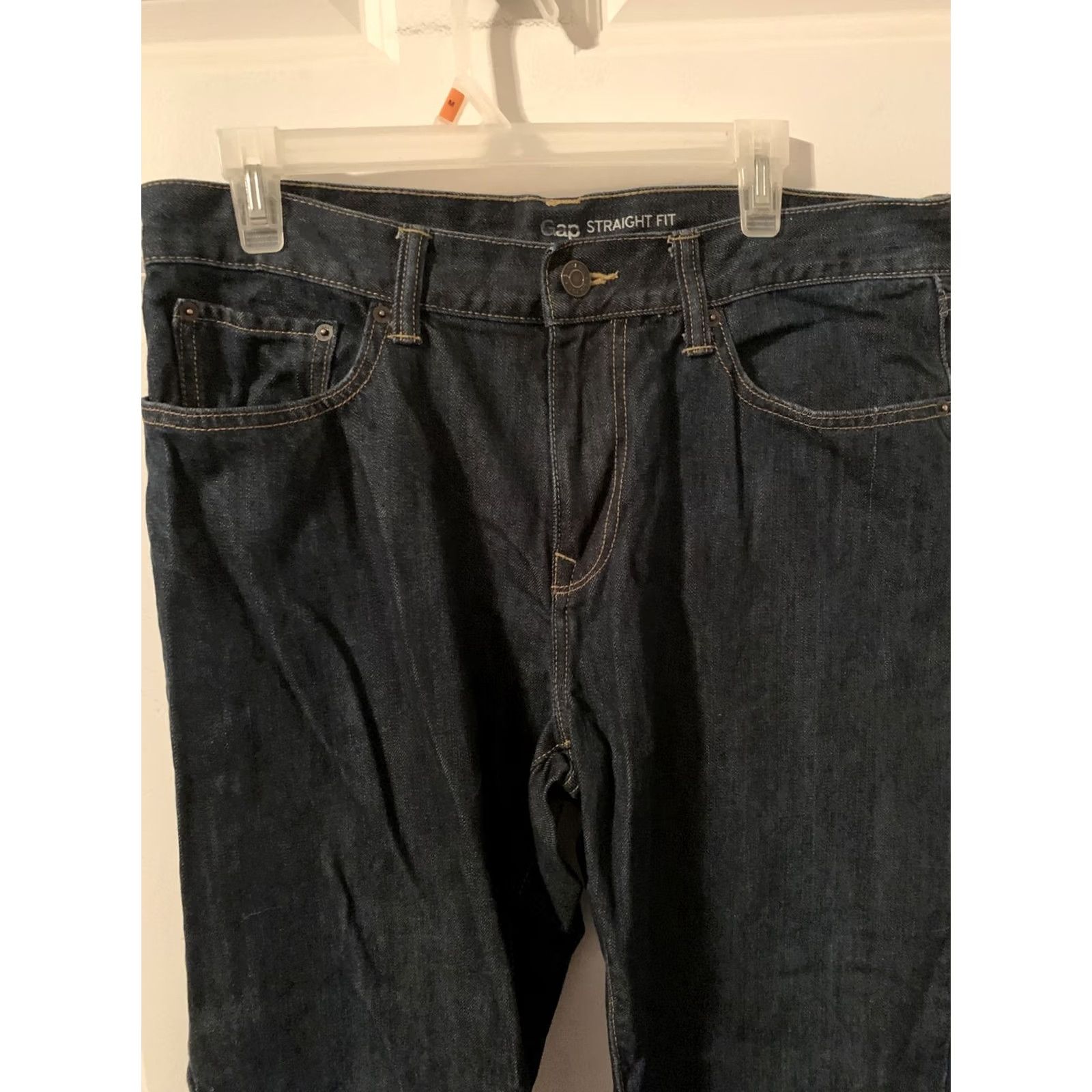 Gap Gap Mens Jeans Straight Fit Dark Wash Denim 34x34 SZ 2091 Regular Waist 34 Inseam 34 Blue Spin Mens Size US 34 / EU 50 - 3 Thumbnail