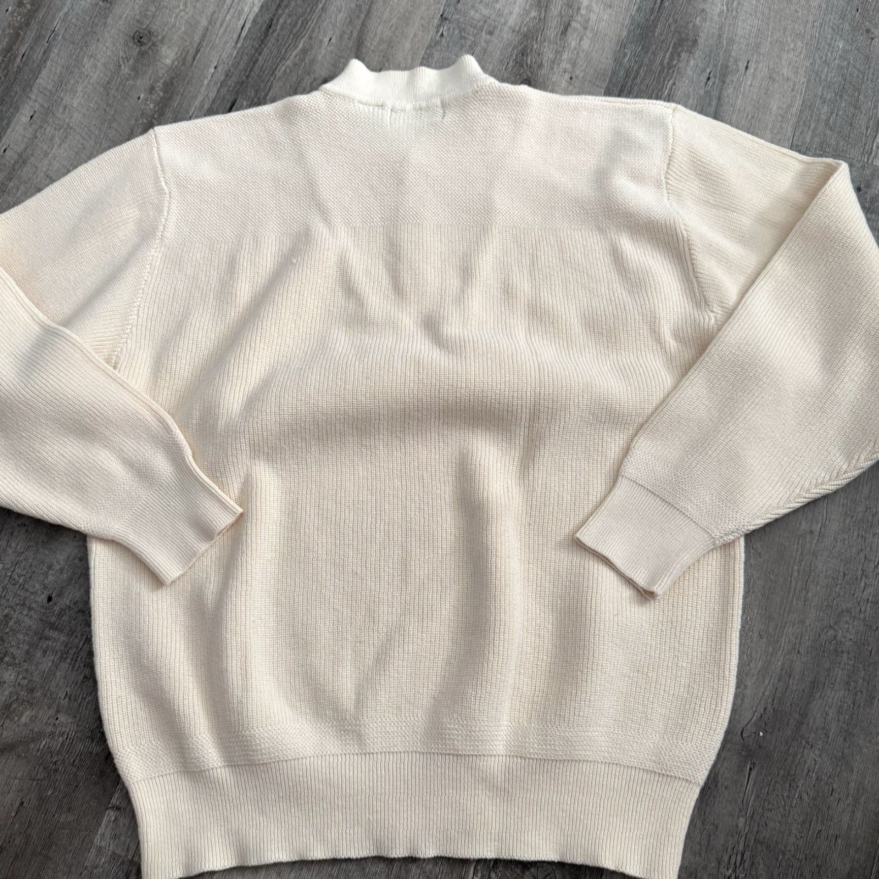Eddie Bauer VINTAGE Eddie Bauer Sweater Mens XLT Tall Beige Henley Fisherman 100% Cotton Knit Button Ribbed Knit Not Frayed? Size US XL / EU 56 / 4 - 4 Thumbnail